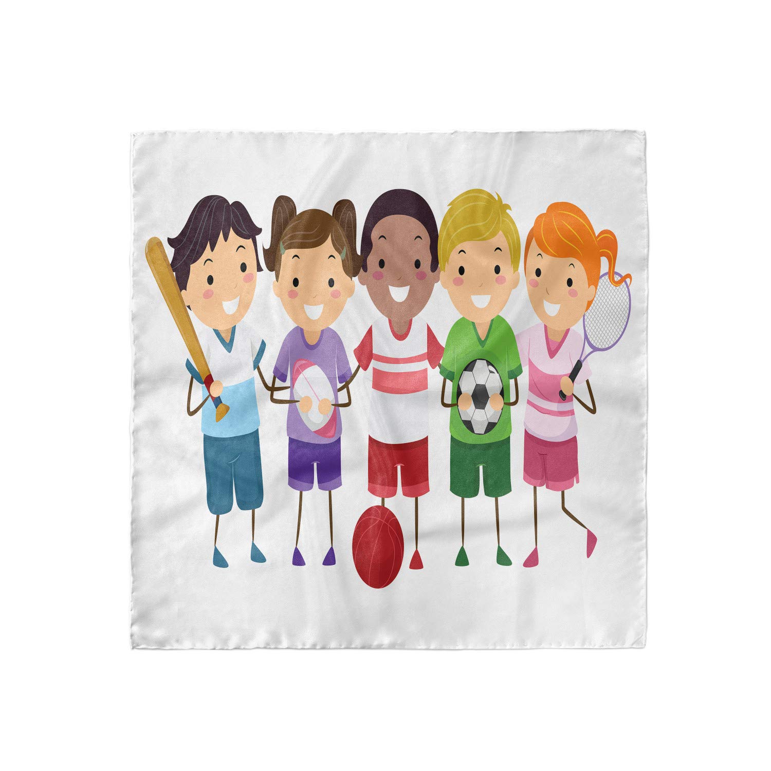 Ambesonne Sports Hair Scarf for Women & Girls - Soccer Themed Head Wrap for Running, Workouts, and Outdoor Activities