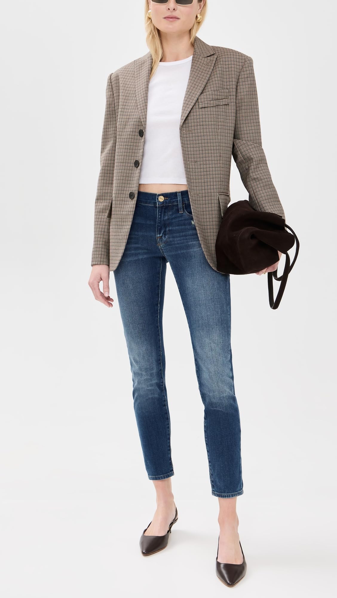 FRAME Women's Le Garcon Jeans - High Waist Straight Leg Denim Pants for Casual Wear & Everyday Style