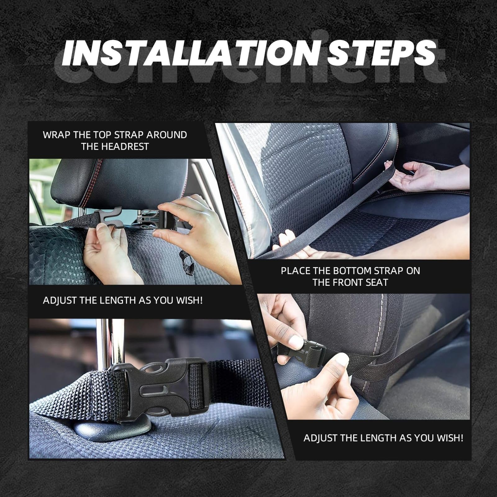 VTCTOASY 2 Pack Extra Large Waterproof Car Back Seat Protector with 3 Storage Pockets - Durable Kick Mat for Trucks & SUVs - African Wildlife Tiger Design - Perfect for Family Road Trips & Pet Protection