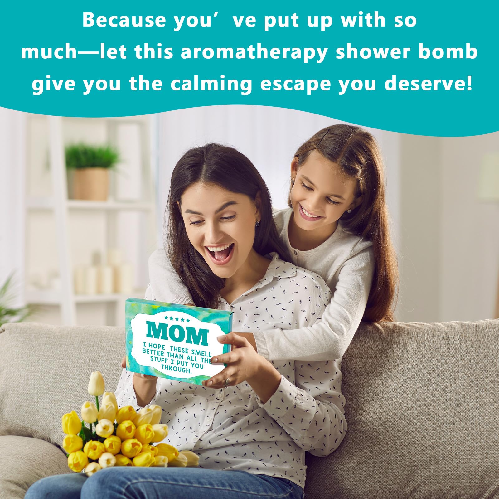 Funny & Sentimental Mom Gifts from Daughter or Son - I Love You Mom Shower Steamers, Cool Cute Birthday Christmas & Mother's Day Presents, Perfect for Relaxing Spa Nights at Home