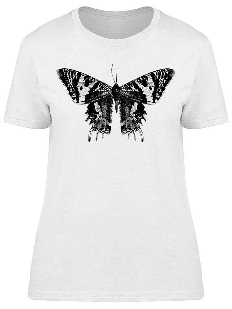 Urania Malagasy Butterfly Black T-Shirt for Women | Soft Cotton Casual Tee | Perfect for Summer Outfits, Beach Vacations & Everyday Wear