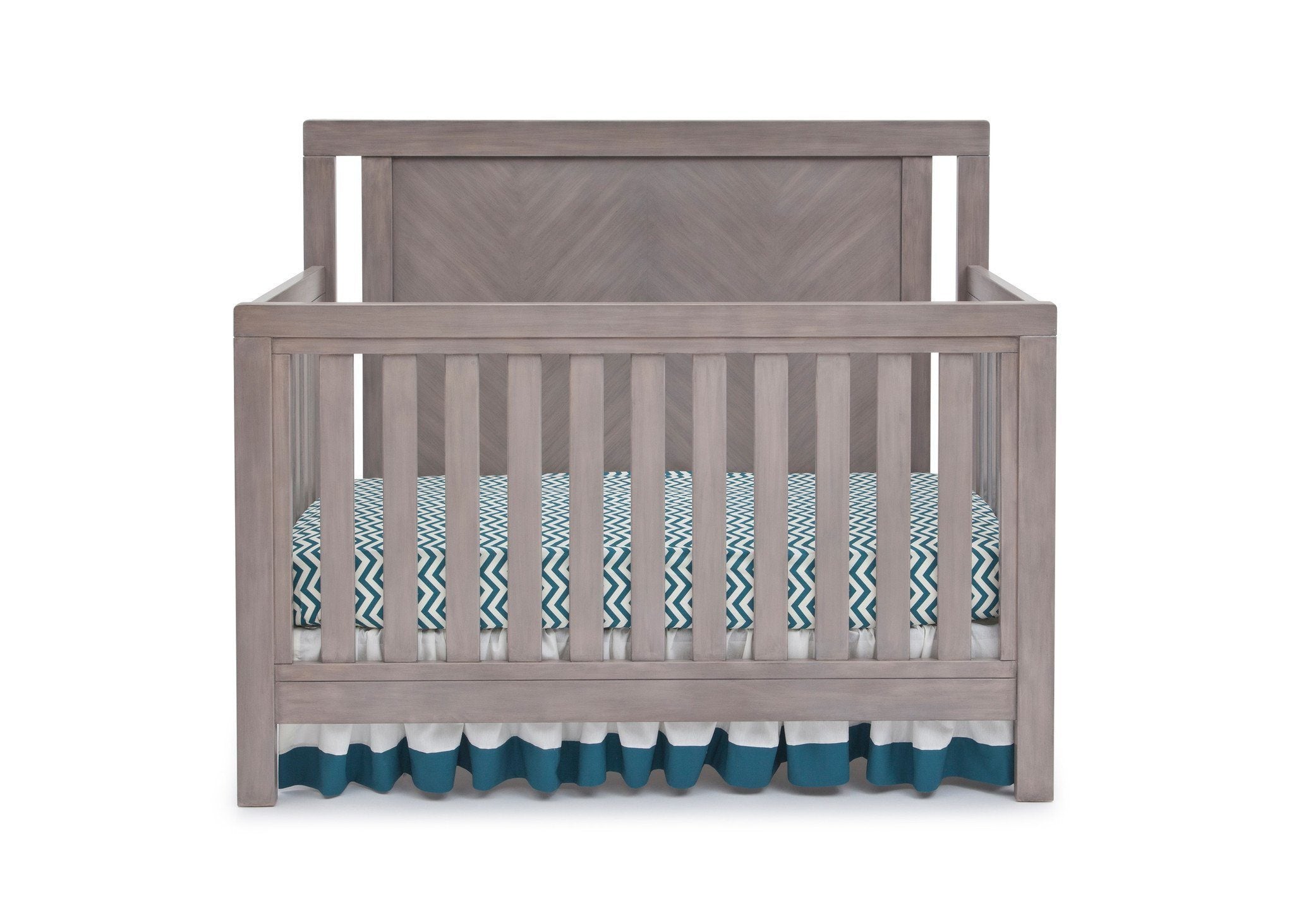 Chevron Crib 'N' More - Stylish Baby Crib with Storage for Nursery, Perfect for Newborns & Toddlers - Ideal for Small Spaces & Modern Nurseries