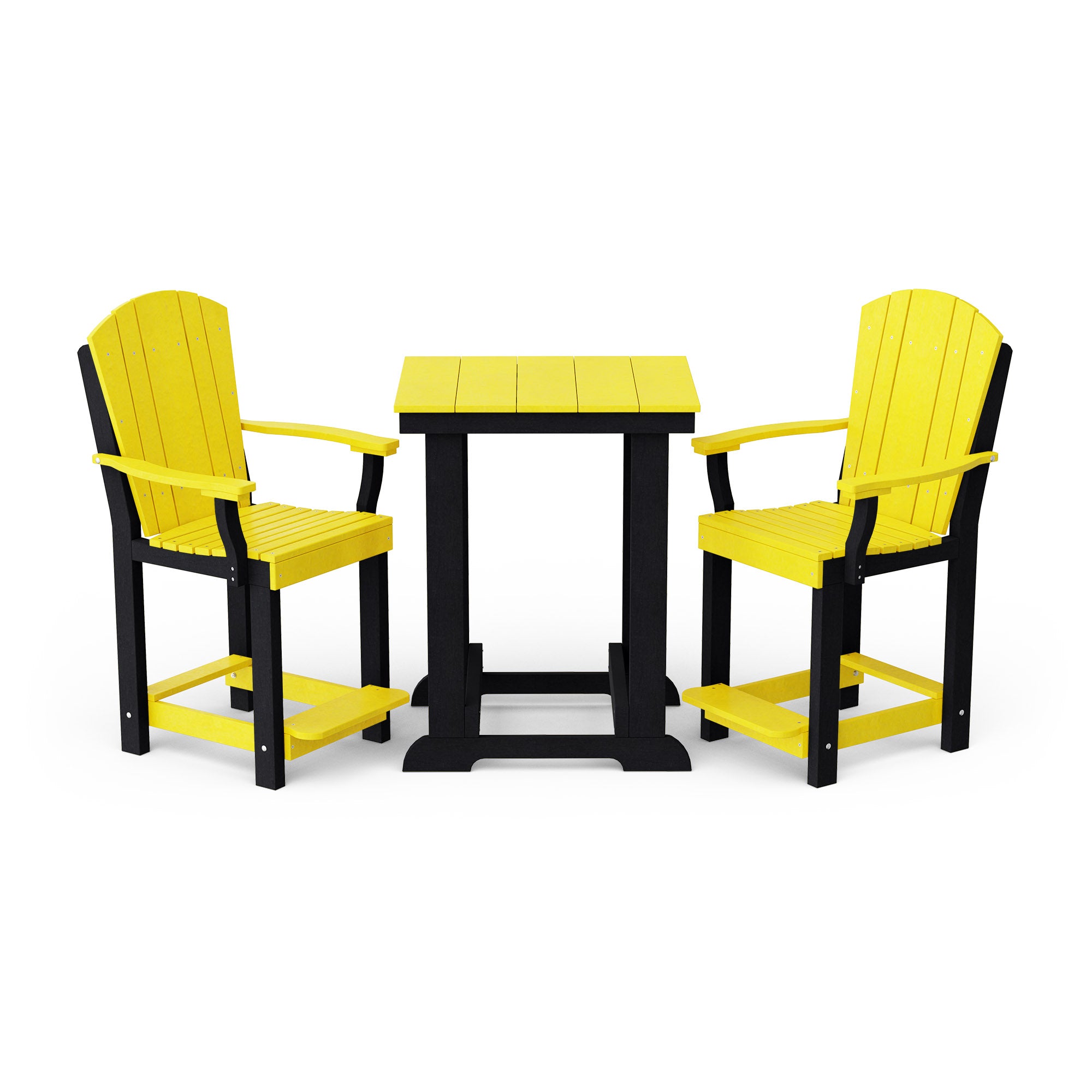 Heritage 3-Piece Patio Counter Height Bar Set - Outdoor Bistro Table & Stools for Backyard, Deck, Garden, Poolside Dining & Entertaining