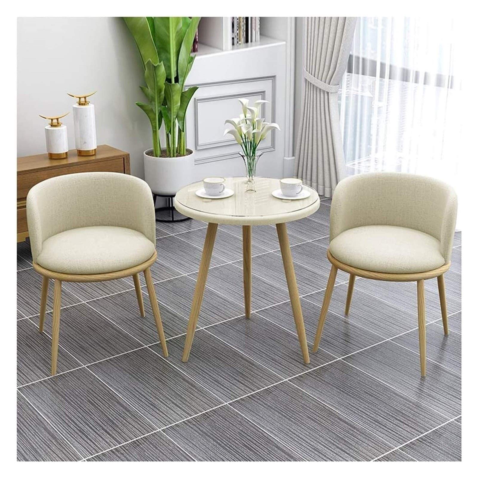 Round Glass Coffee Table with Metal Legs - 60cm Retro Style Apricot Dining Table for Living Room, Kitchen, Balcony & Conference Reception | Perfect for Small Spaces, Tea Time & Home Decor