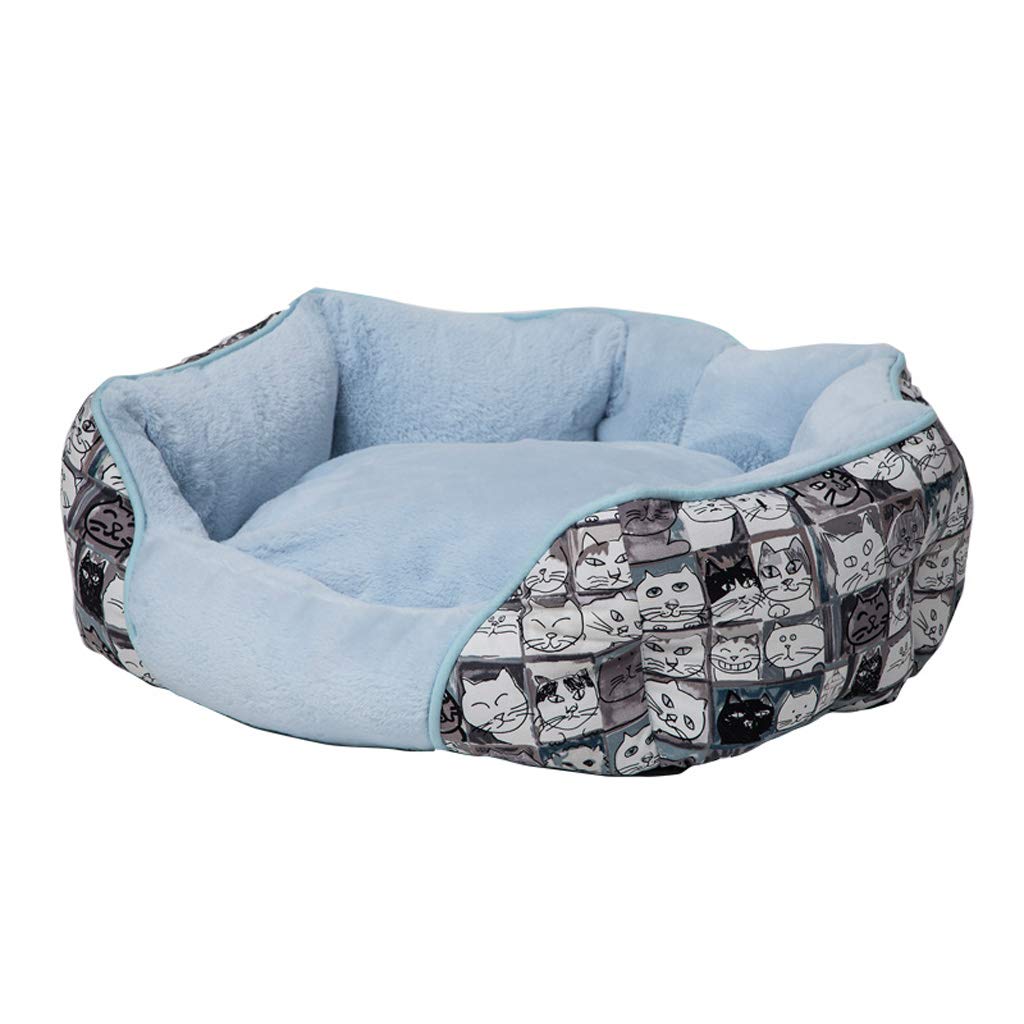 **ZSCLLCQ Winter Warm Pet Bed - Removable Thickened Dog & Cat Bed for All Seasons, Soft Pet Mat (Blue, 61x52x24cm) - Perfect for Cozy Sleep in Cold Weather**