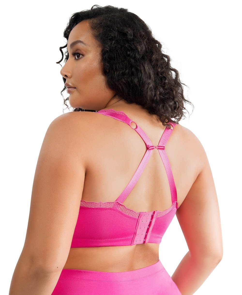 Parfait Dalis Wire Free Bralette - Comfortable Seamless Wireless Bra for Women, Bright Pink | Perfect for Yoga, Lounge & Everyday Wear