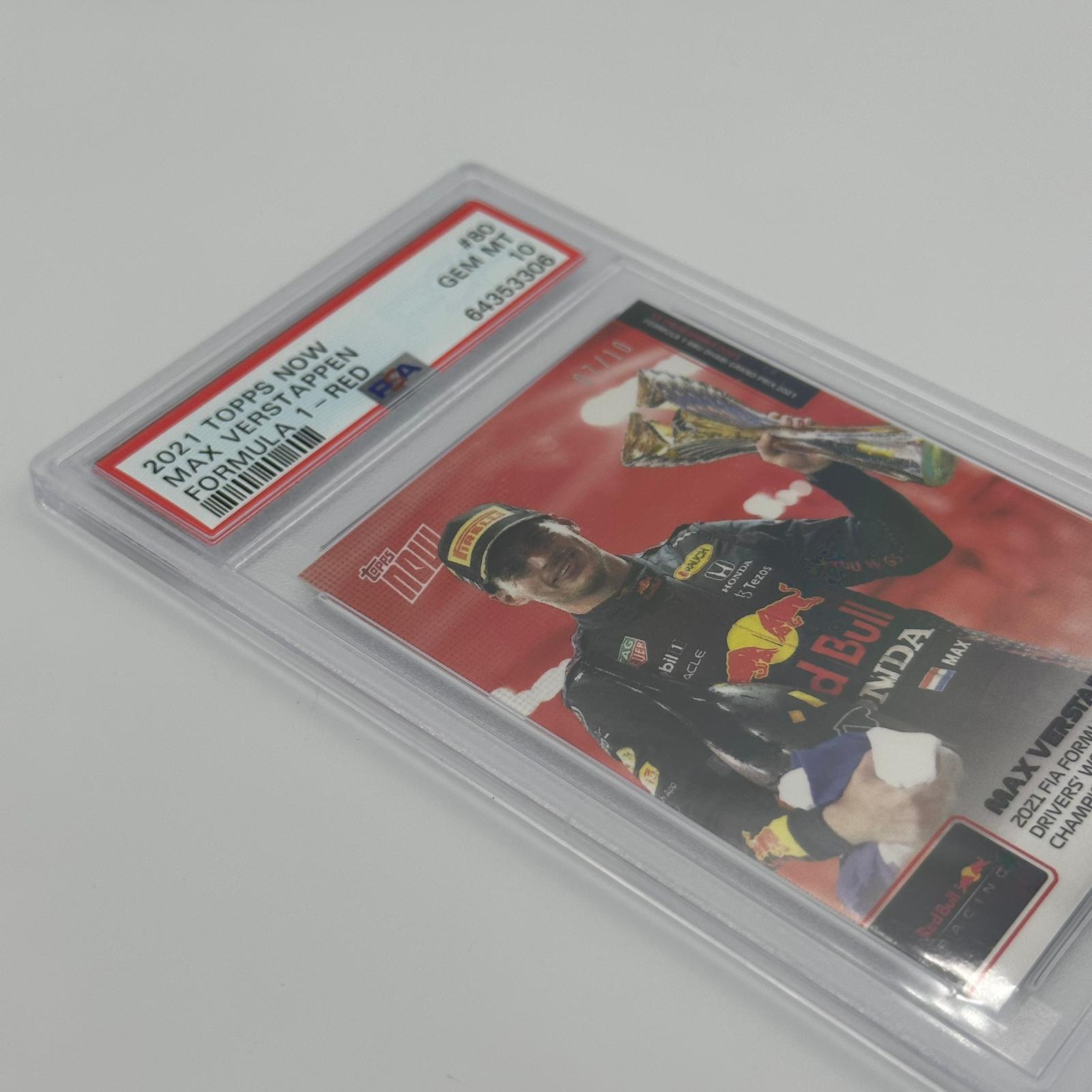 PSA 10 2007-2010 Max Verstappen #80 2021 FIA Formula 1 Drivers' World Champion Red - Rare Collectible Trading Card for F1 Fans & Sports Memorabilia Enthusiasts
