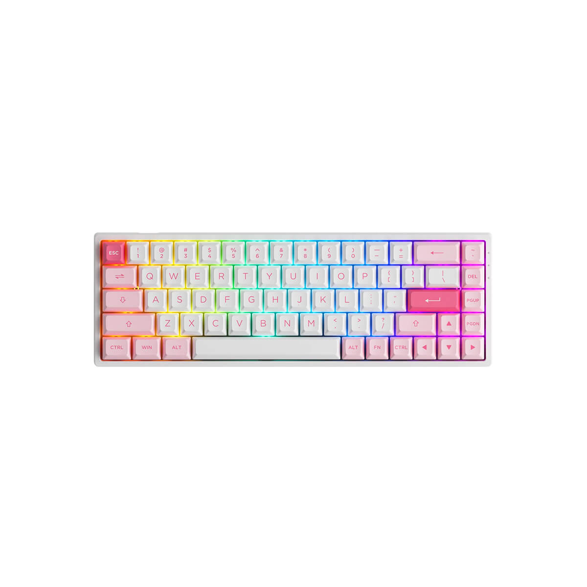 Akko 3068B Plus Wireless Mechanical Keyboard - RGB Backlit, Hot-Swappable CS Jelly Pink Switches, Compact 65% Layout for Gaming & Typing - Perfect for Office, Home & Esports