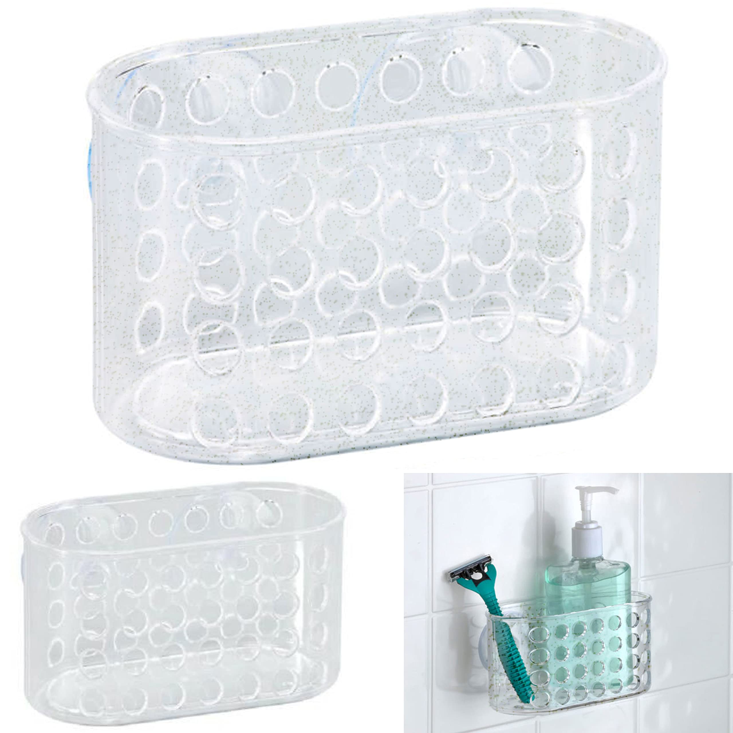 2-Pack Shower Caddy Organizer with Suction Cups - Bathroom Storage Basket for Soap, Shampoo & Essentials - Perfect for Small Spaces, Dorm Showers & Apartment Bathrooms