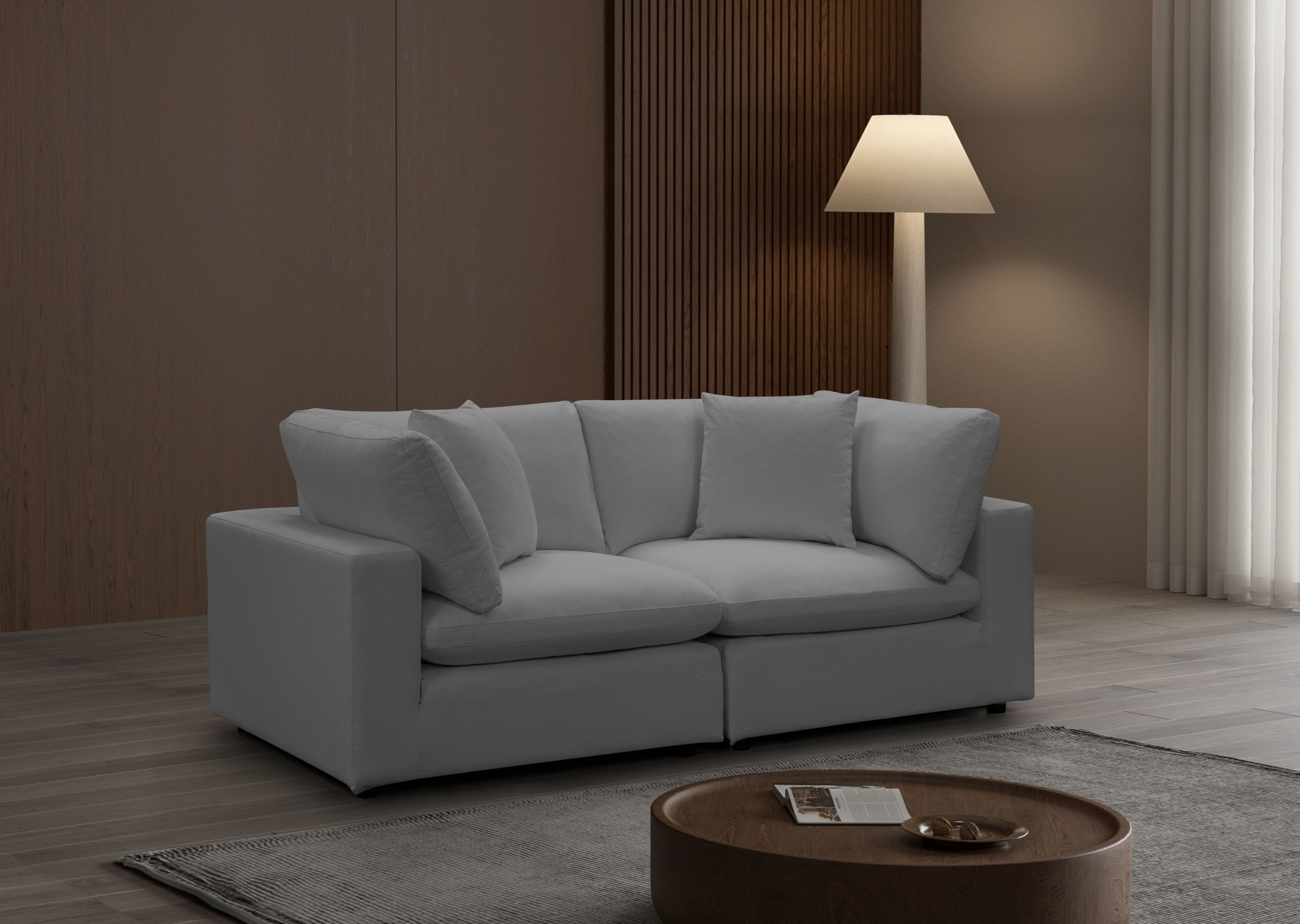**Cali Modular 2-Seater Sofa in Sol Grey – Modern Sectional Couch for Living Room, Apartment & Small Spaces**