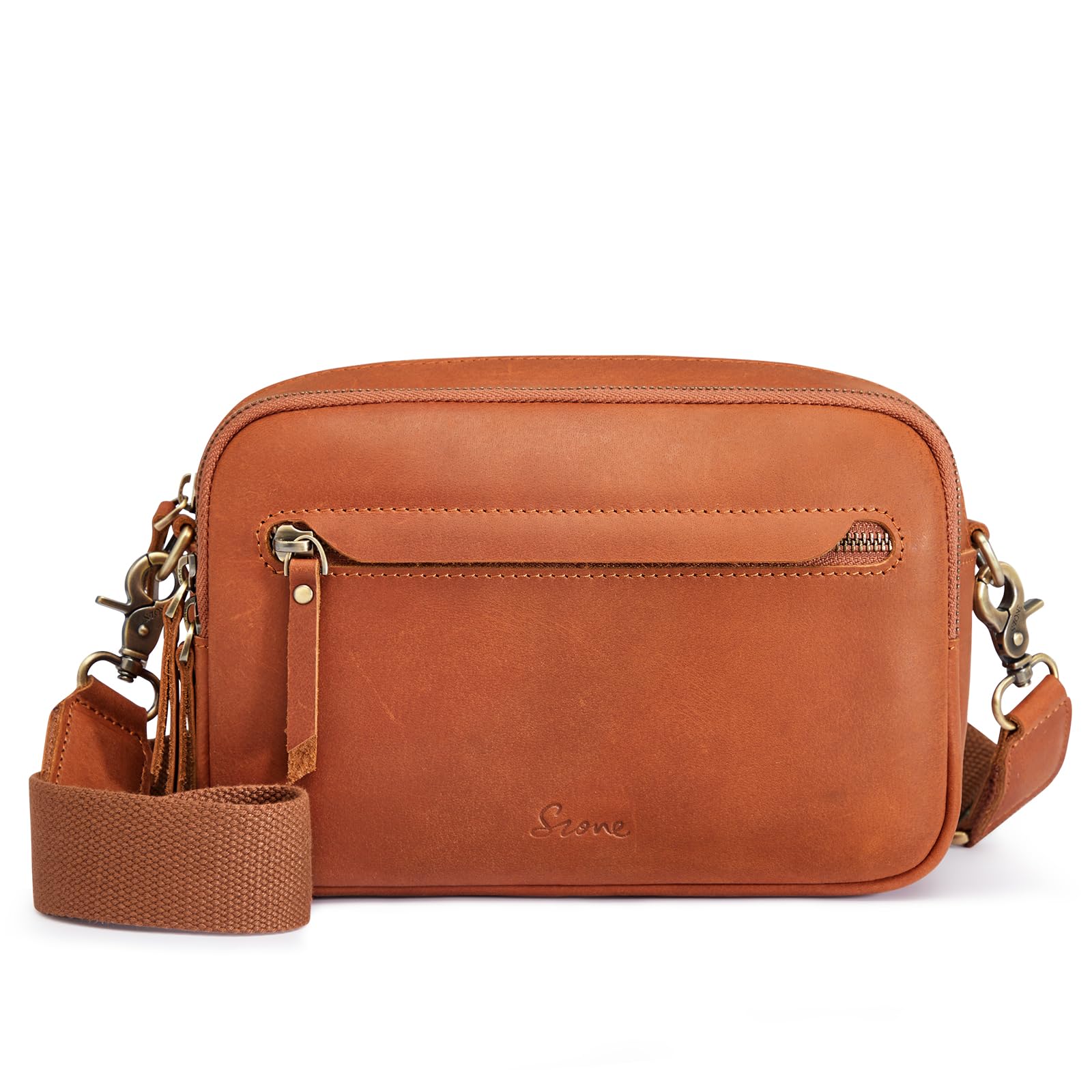 Genuine Leather RFID Blocking Crossbody Bag for Women - Anti-Theft Phone Purse with Wide Strap & Multiple Card Slots | Perfect for Travel, Shopping & Daily Use