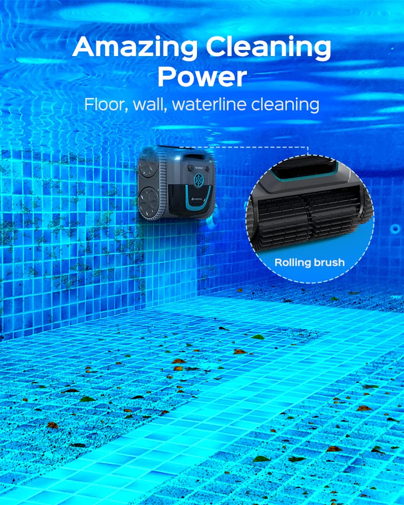 WYBOT Premium Cordless Robotic Pool Cleaner - Automatic Wall Climbing Vacuum for Inground & Above Ground Pools | Ideal for Home, Vacation Rental & Commercial Use