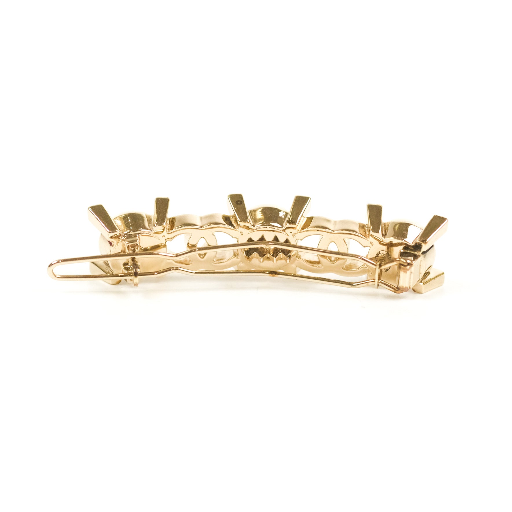 Chanel CC Pearl Hair Clip Gold Tone 21A - Elegant Hair Accessory for Women | Perfect for Weddings, Parties & Everyday Wear