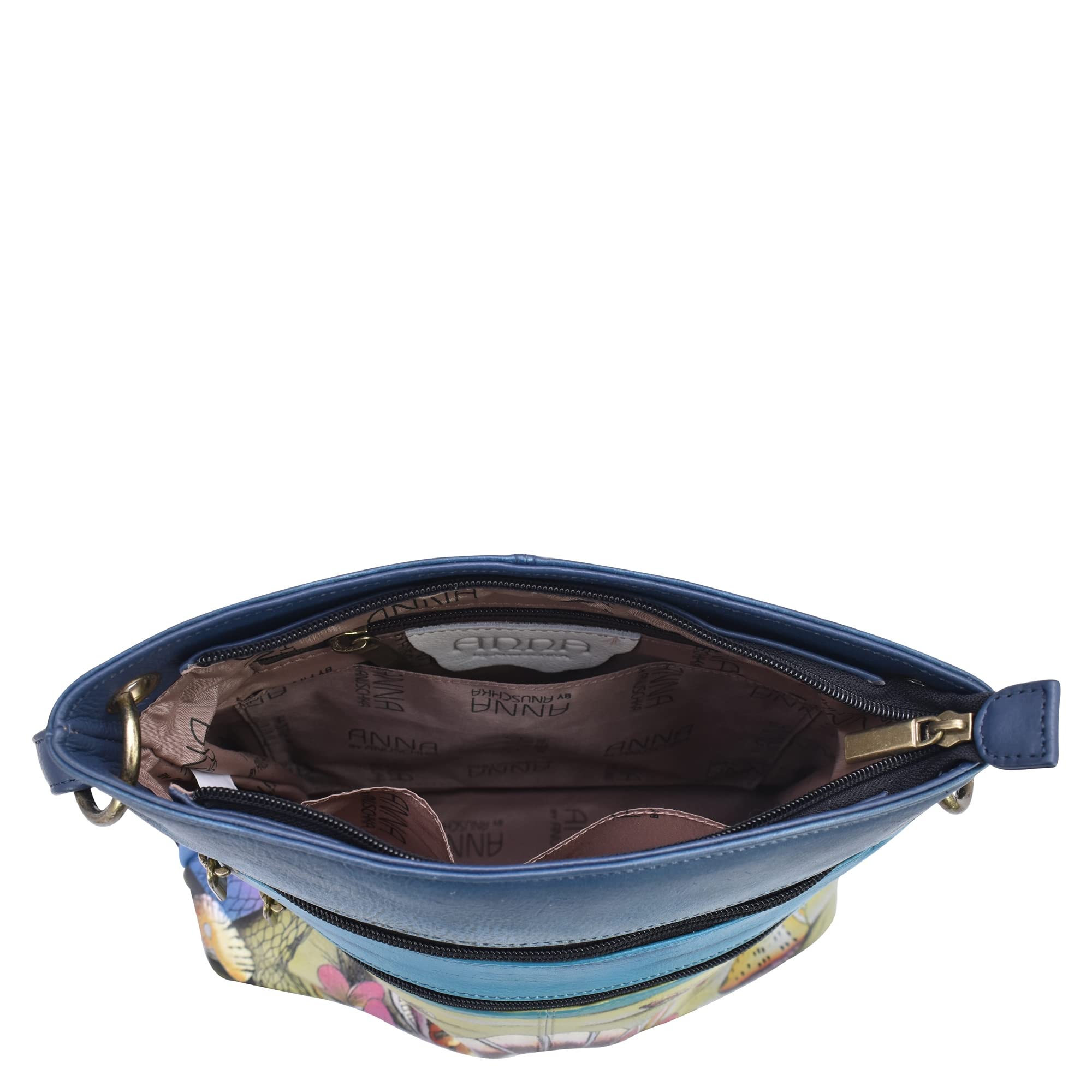 Anuschka Anna Women's Hand-Painted Leather Medium Crossbody Bag - Stylish Shoulder Tote for Work, Travel & Everyday Use