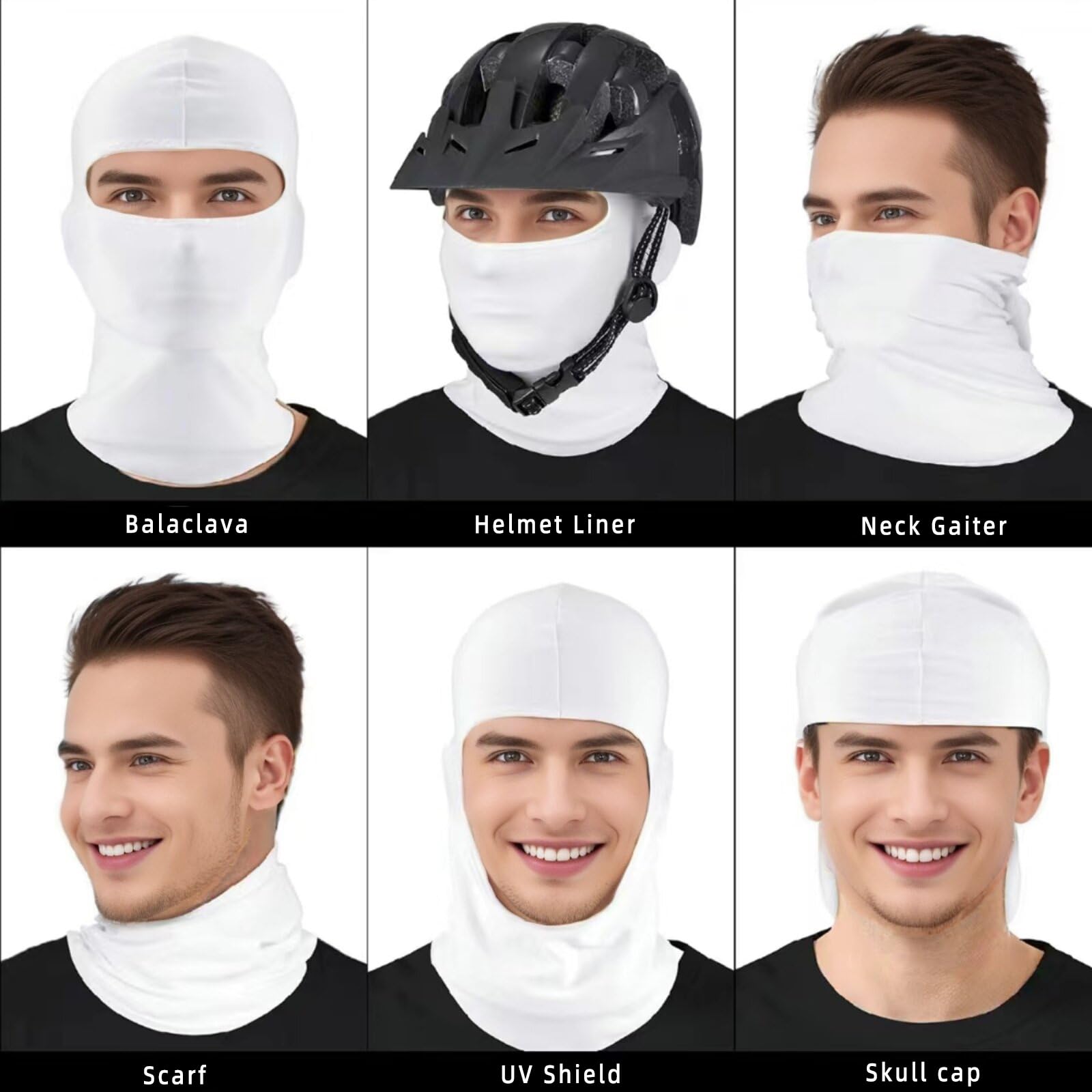 4 Pack Balaclava Ski Face Mask for Men & Women - Cooling Neck Gaiter, Full Head Mask & Face Cover for Winter Sports, Cycling, Running & Outdoor Activities