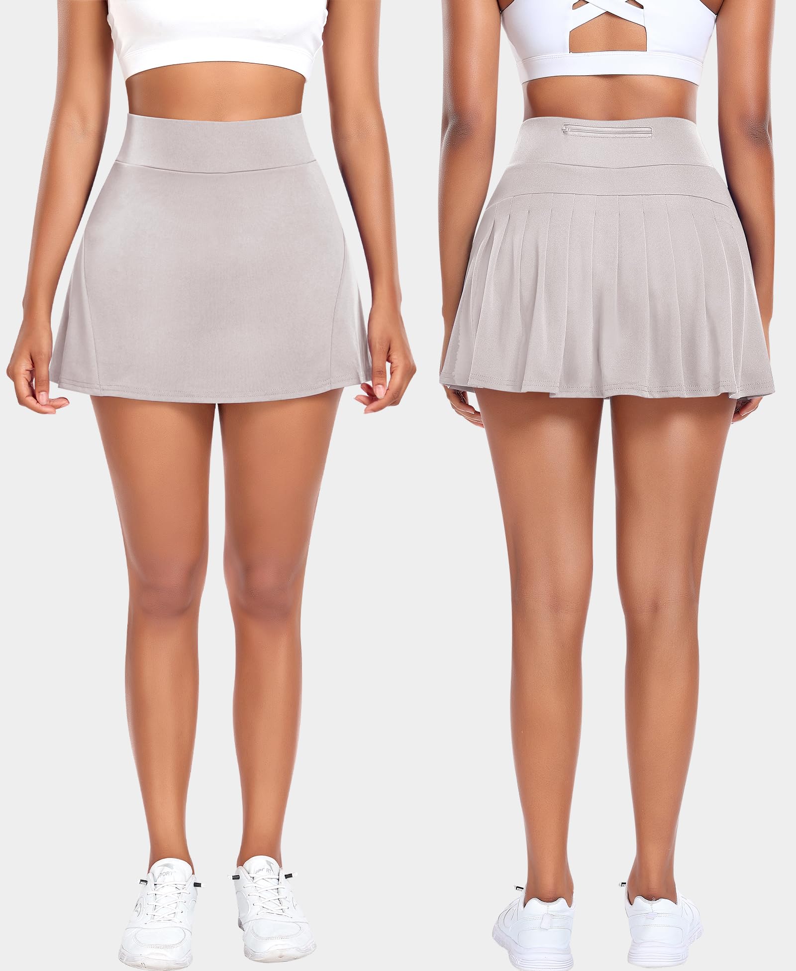 **Women's High Waisted Pleated Tennis Skirt with Pockets – Athletic Golf Skort for Running, Workout & Casual Wear**