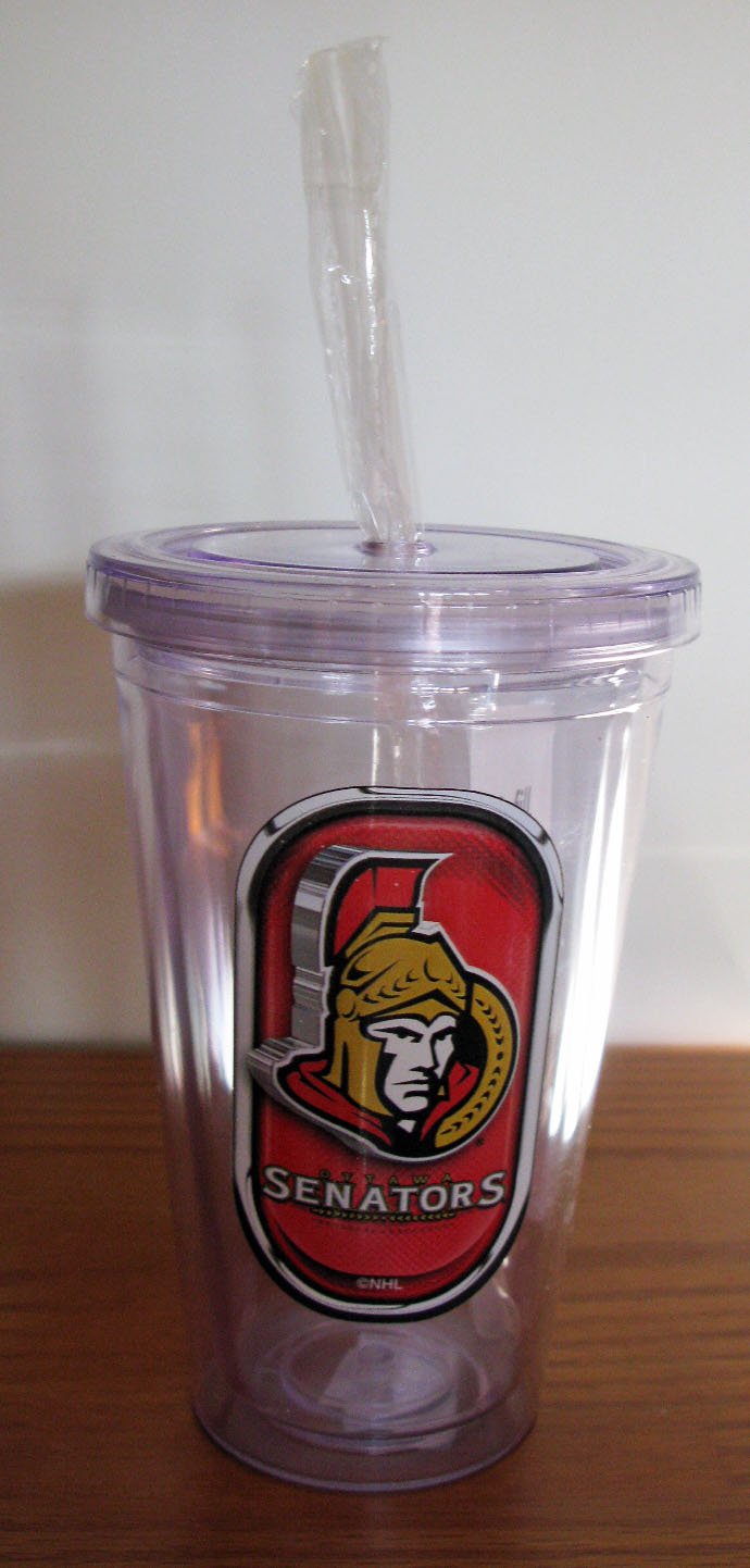 Ottawa Senators NHL Double Wall Insulated Tumbler with Straw & Lid - 20oz Stainless Steel Travel Mug for Hot & Cold Drinks - Perfect for Hockey Games, Office, and Outdoor Activities