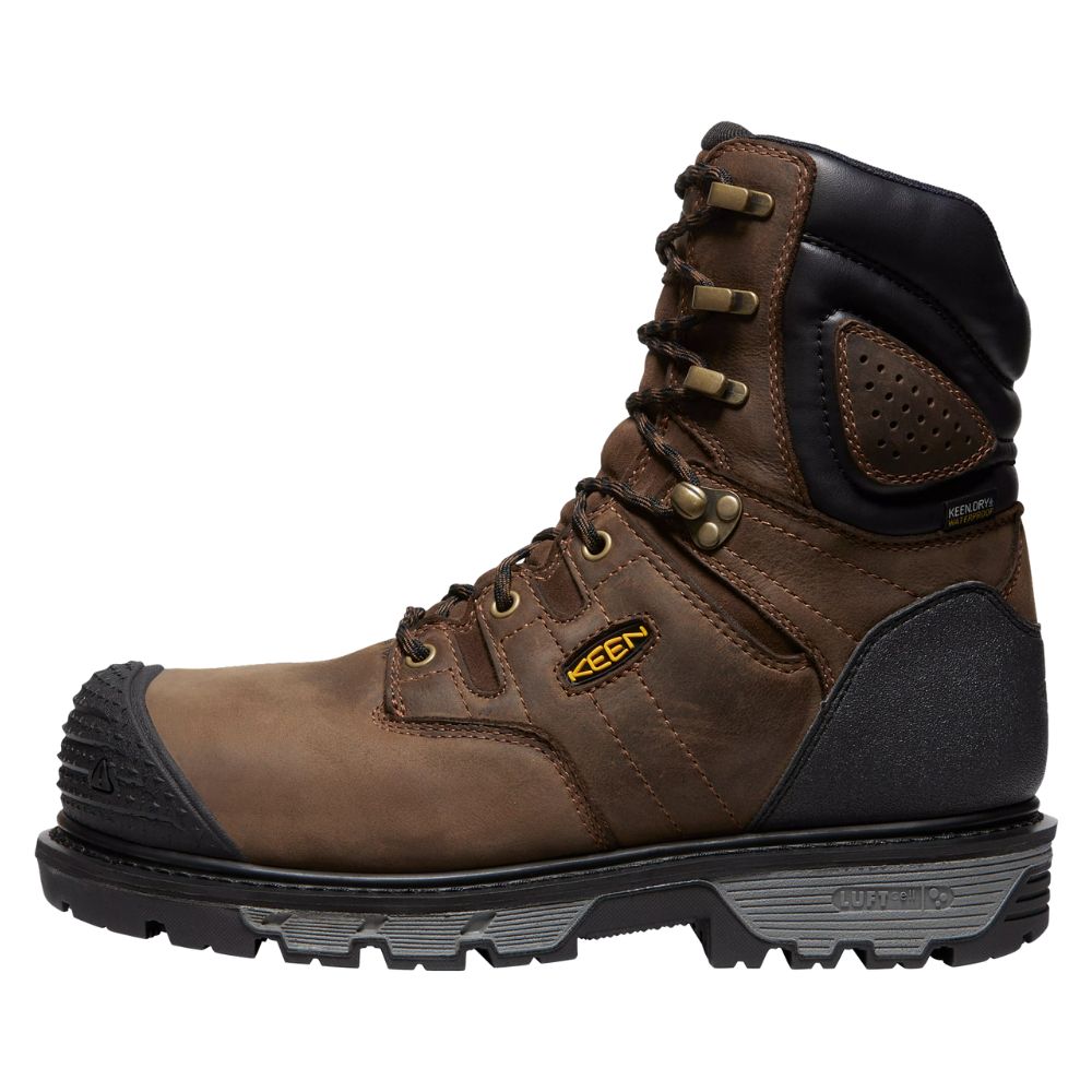 **Keen Camden Men's Size 8 Insulated Waterproof Composite Toe Work Boots - Brown (Model 1028289) | Durable Safety Footwear for Construction, Hiking & Outdoor Work**