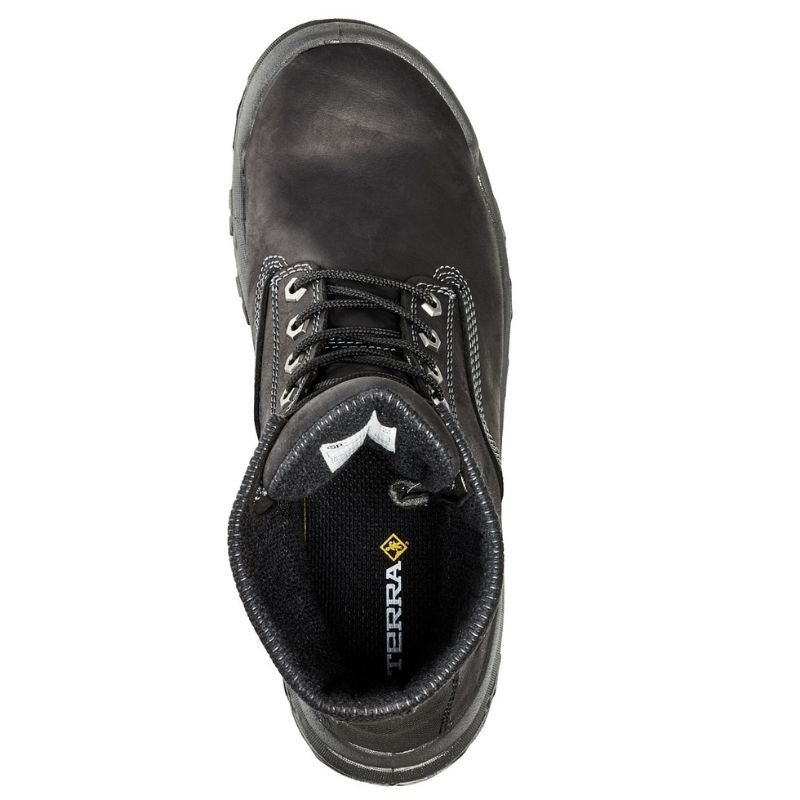 Terra Sentry 2020 Men's 8 Composite Toe Work Boots - Safety Steel Toe Work Shoes with Bumper Toe Protection, Black - Ideal for Construction, Warehouse & Outdoor Work
