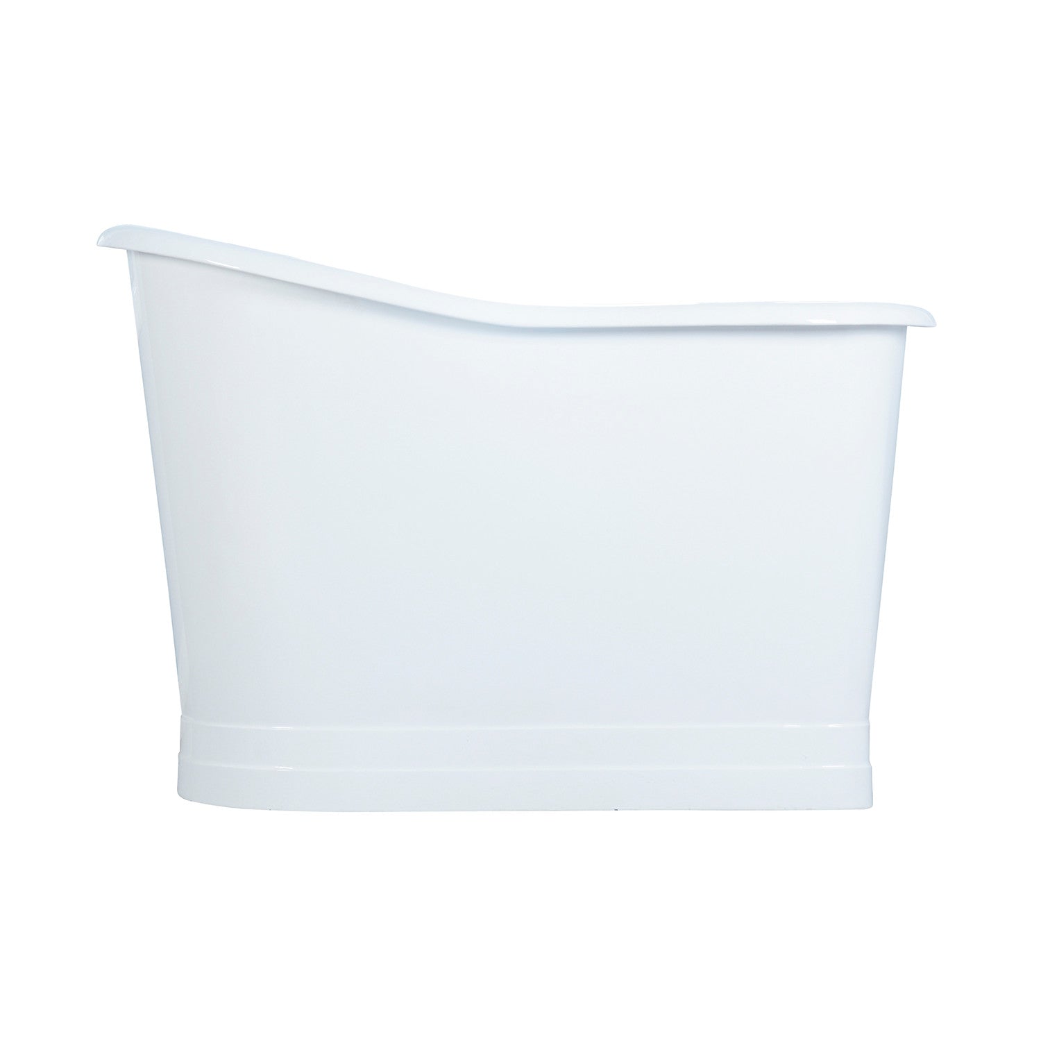 Aqua Eden 51 Inch Freestanding Cast Iron D-Shaped Bathtub - White Clawfoot Slipper Tub for Luxurious Bathing Experience | Perfect for Master Bathroom, Spa Retreat & Relaxation