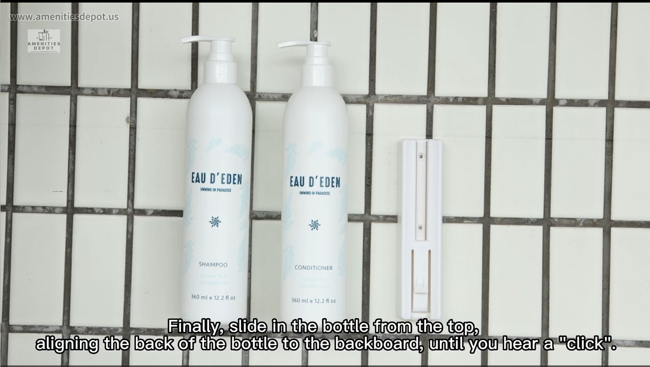 EAU D'EDEN 12 Pack Shampoo and Conditioner Dispenser - No Drill Wall Mounted Bathroom Organizer (12.2oz/360ml) - Perfect for Showers, Bathrooms, Gyms and Spas