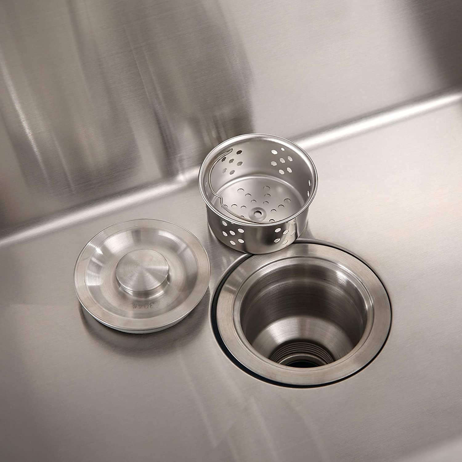 24Inx18In Stainless Steel Kitchen Sink - 12 Gauge Brushed Single Bowl Drop-in/Top-Mount with Faucet & Drain Kit (Model BS29) - Perfect for Small Kitchens, Apartments & RV Remodels