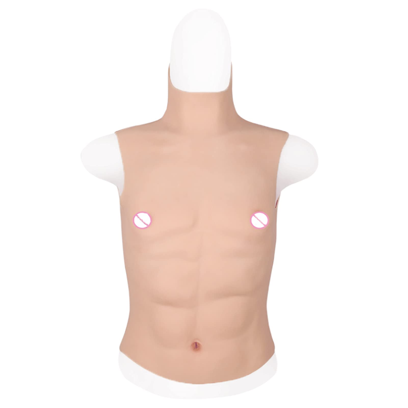 TZYY Realistic Silicone Muscle Chest Bodysuit for Men - High Neckline Fake Muscle Costume for Cosplay & Halloween | Perfect for Superhero, Bodybuilder & Comic-Con Costumes