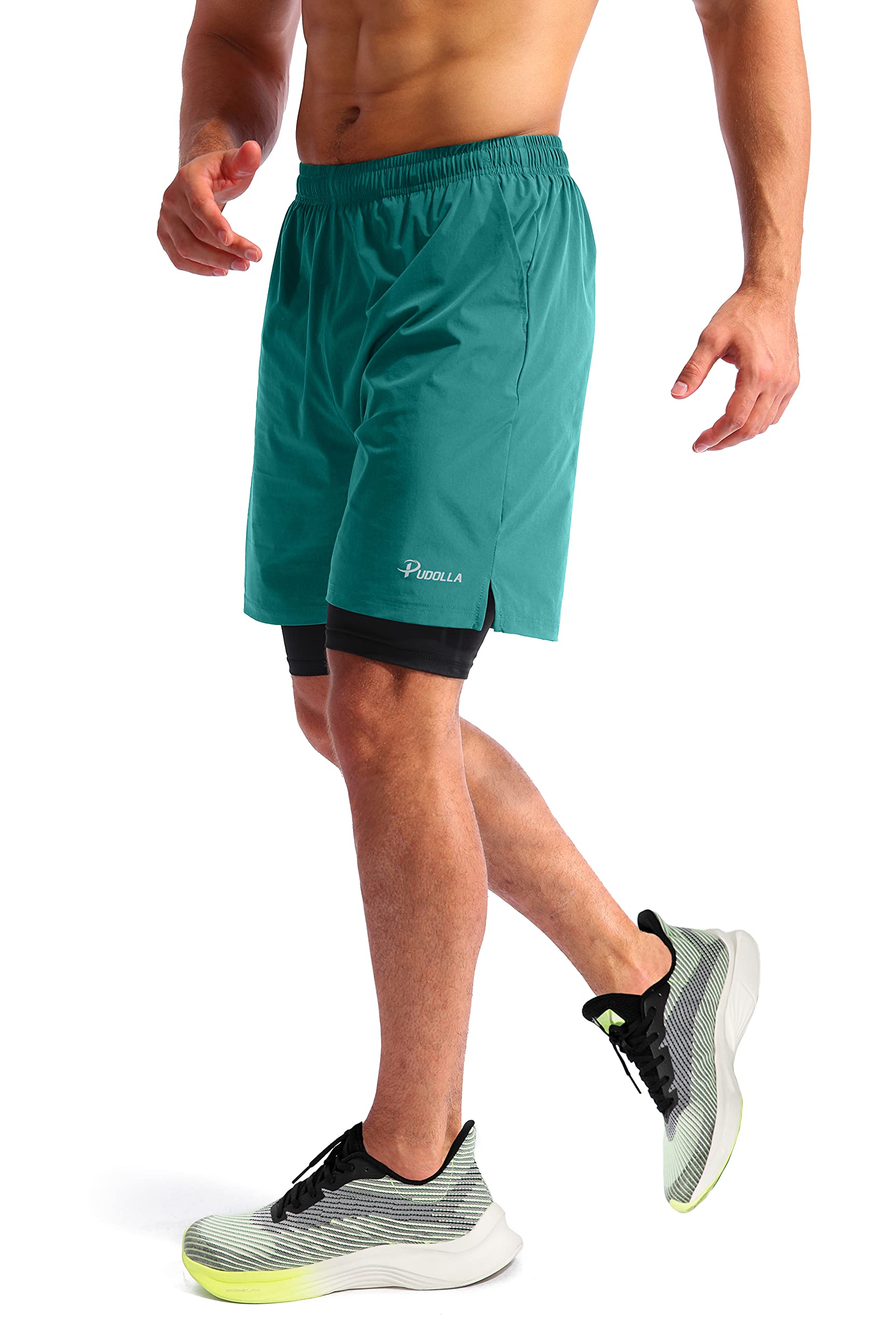 Pudolla Men's 2-in-1 Running Shorts 7