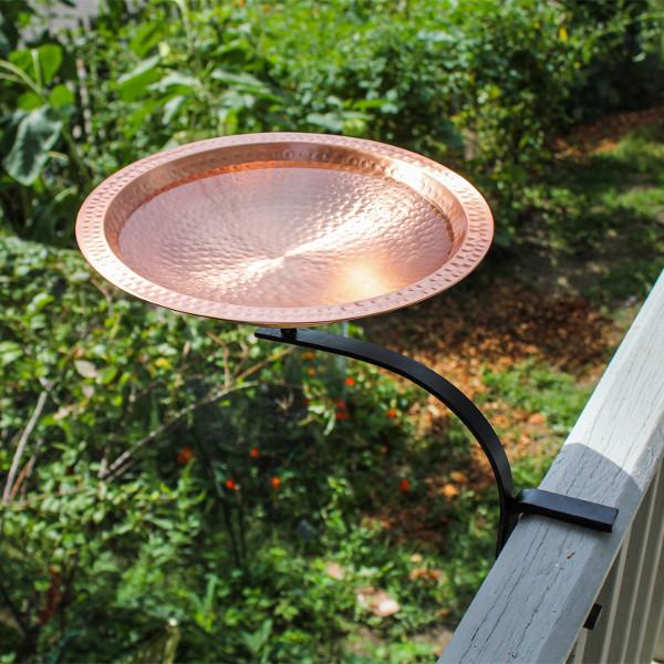 Handmade Hammered Solid Copper Birdbath for Garden - Outdoor Decorative Bird Bath with Rustic Patina Finish - Perfect for Attracting Birds to Your Backyard, Patio or Garden Decor