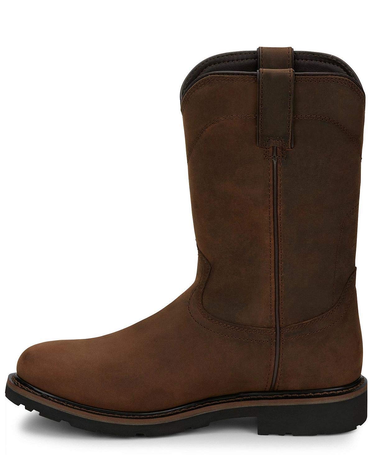 Justin Men's 10 Inch Waterproof Steel Toe Work Boots for Construction, Drywall & Outdoor Jobs - Slip Resistant Safety Shoes for Heavy Duty Work