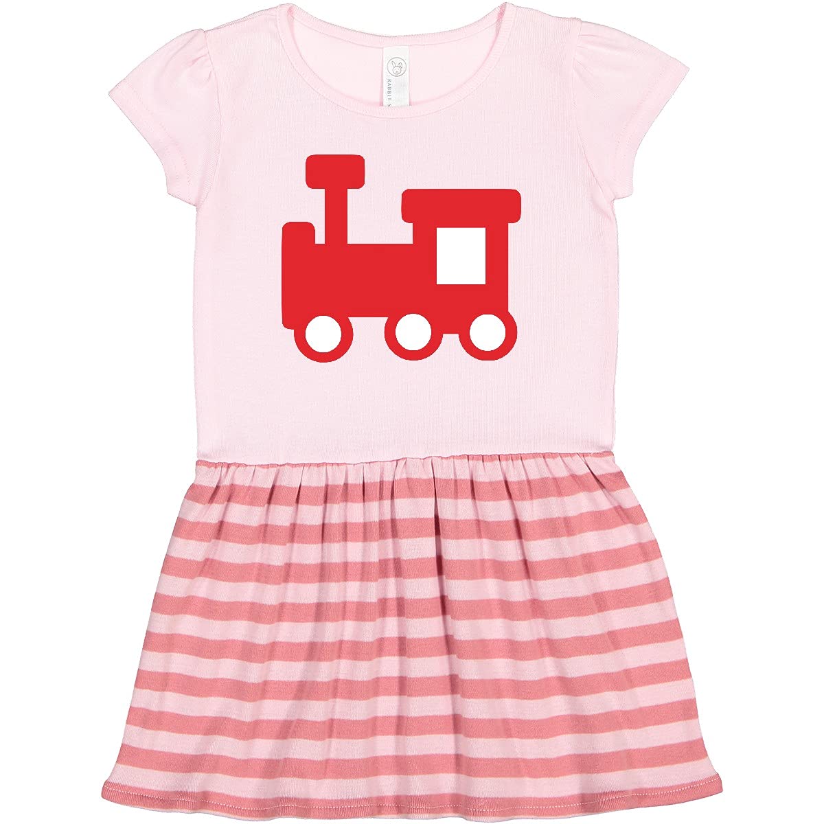 Inktastic Adorable Red Train Toddler Dress for Girls - Perfect for Birthday Parties, Holidays & Special Occasions