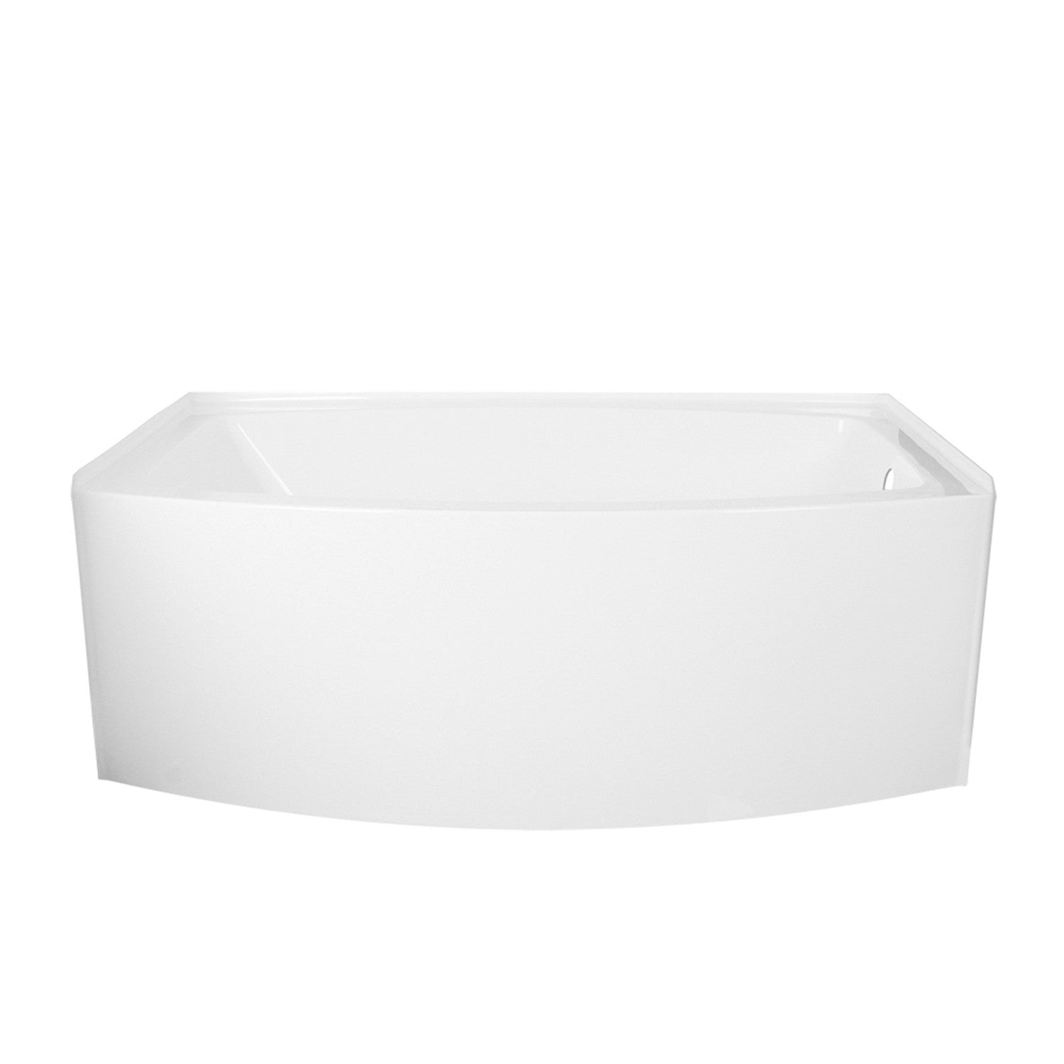 Aqua Eden VTDR663222R 66-Inch Acrylic Curved Rectangular Apron 3-Wall Alcove Bathtub - Right Hand Drain, Glossy White - Perfect for Modern Bathroom Renovations & Spa-Like Relaxation
