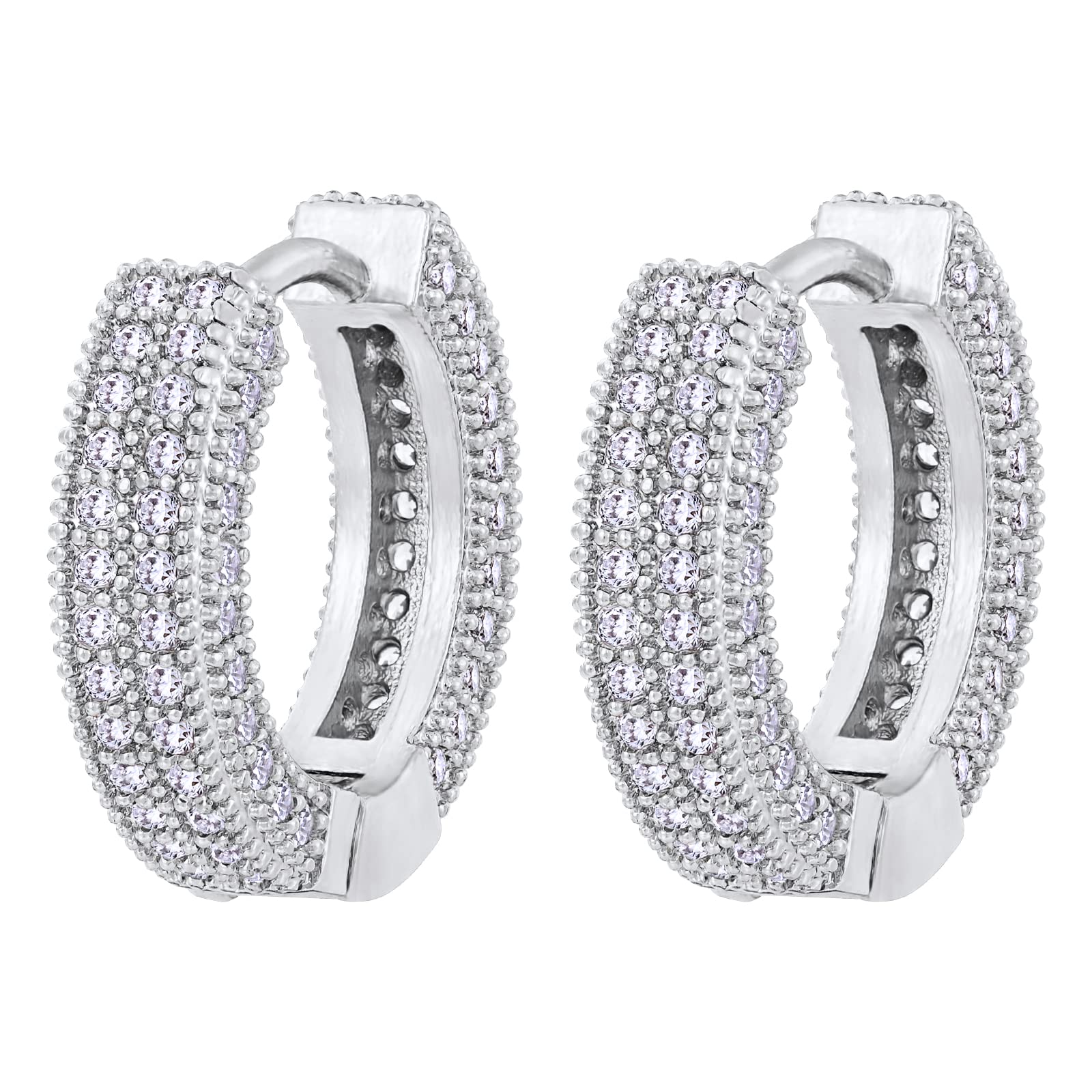 VEXXS 14K Gold Plated Diamond Hoop Earrings for Men - Iced Out Dangle Hoops with 5A CZ Stones, Hypoallergenic Hip Hop Streetwear Jewelry - Perfect for Parties, Gifts & Everyday Wear