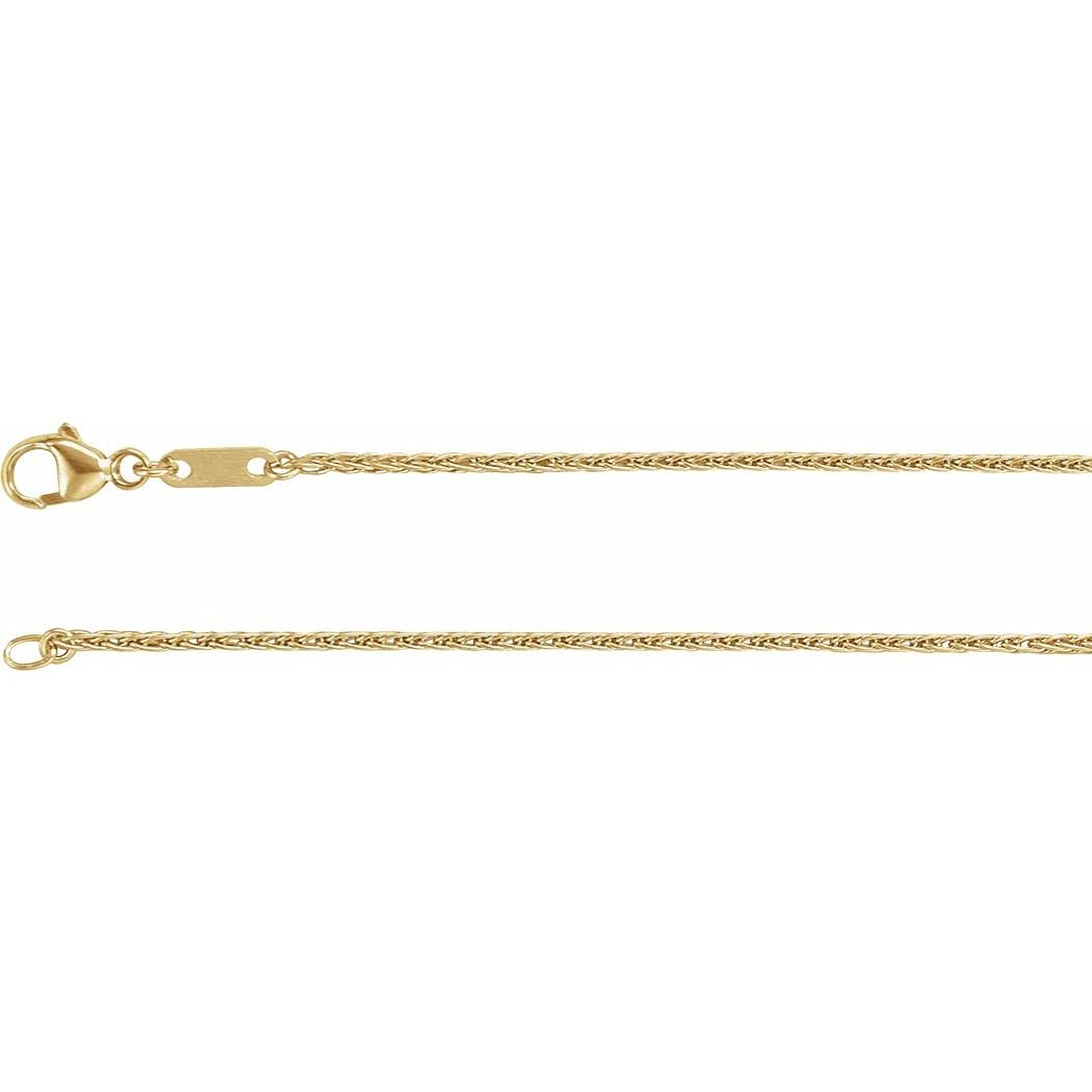 10K Yellow Gold 1.2mm Wheat Chain Necklace with Lobster Clasp for Women & Men | Dainty Everyday Jewelry, Perfect for Layering, Gifts & Special Occasions