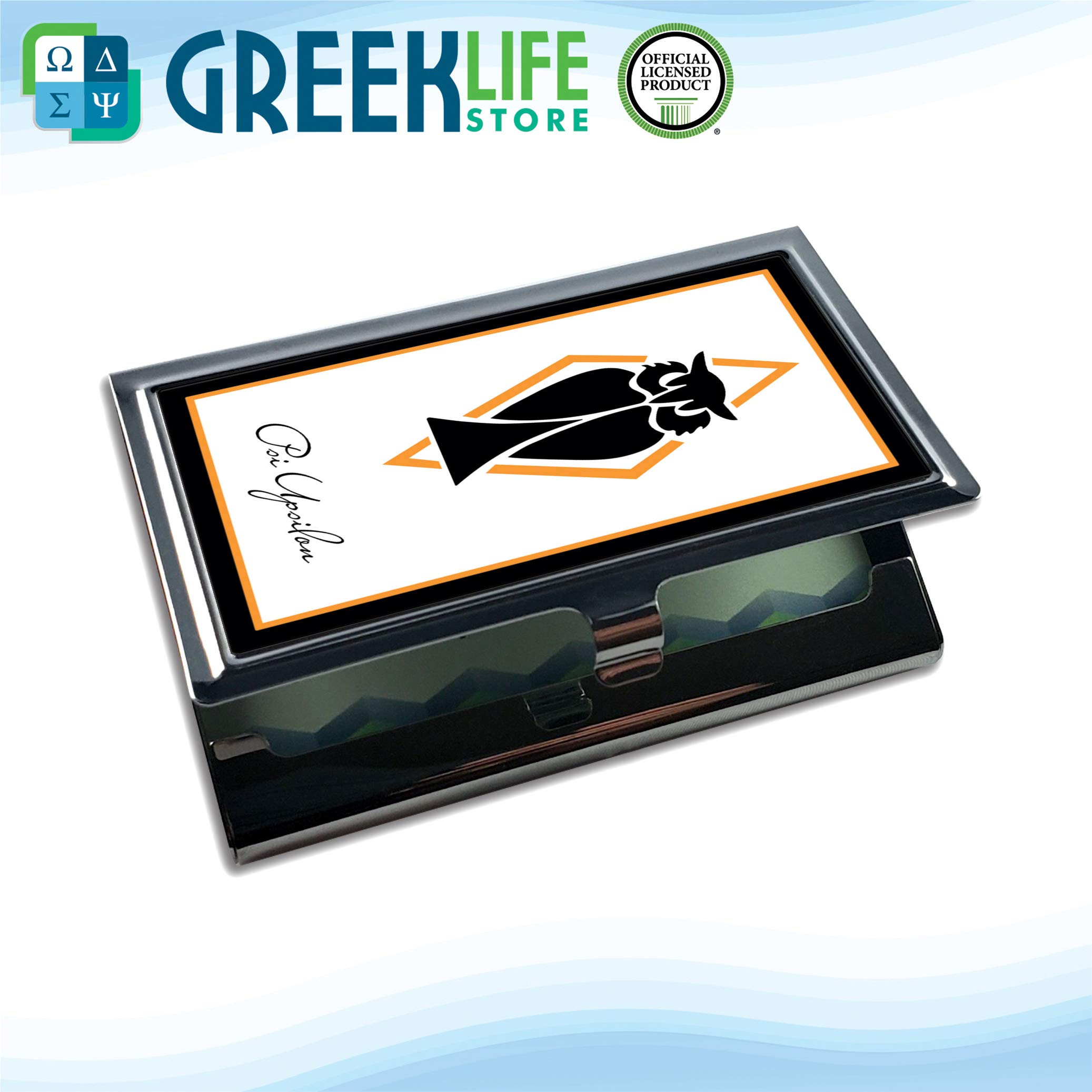 Psi Upsilon Stainless Steel Business Card Holder - Premium Metal Card Case for Professionals, Networking & Gifts - Perfect for Office, Meetings & Corporate Events