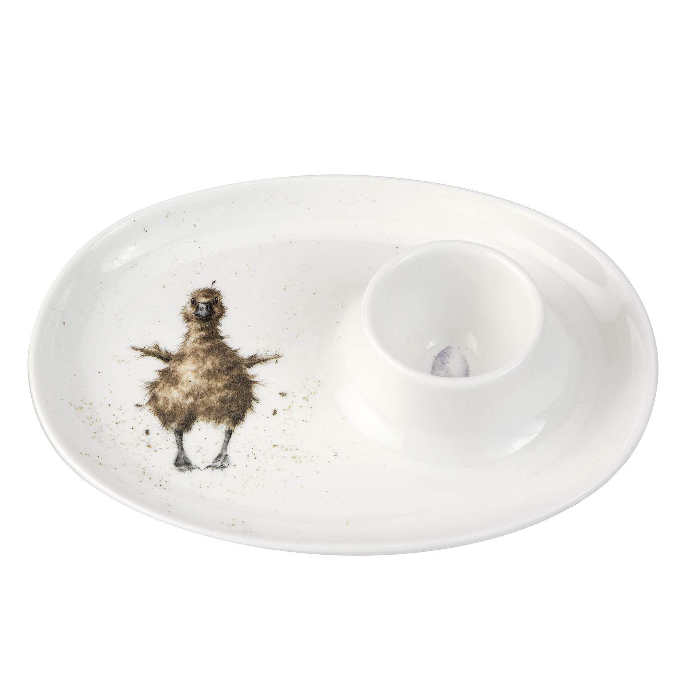 RW Royal Worcester Wrendale Duck Egg Saucer - Elegant Ceramic Egg Holder for Breakfast, Tea Time & Easter Decor - Perfect for Dining, Gift Giving & Farmhouse Kitchen Decor