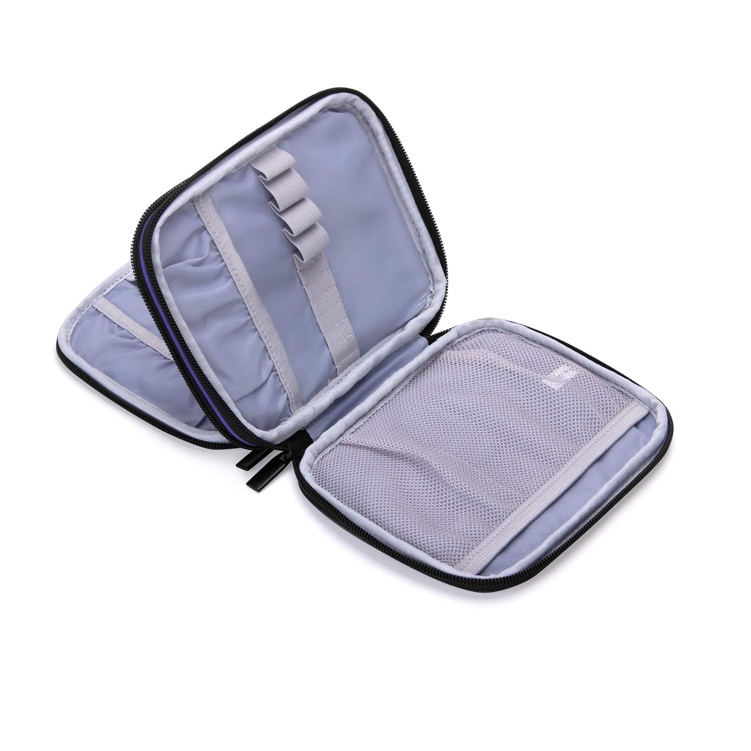 Premium Crochet Hook Case with Zipper & Web Pockets - Organizer Bag for Knitting Needles & Accessories - Portable & Durable Medium Size in Blue Violet - Perfect for Travel, Crafting & Crochet Projects
