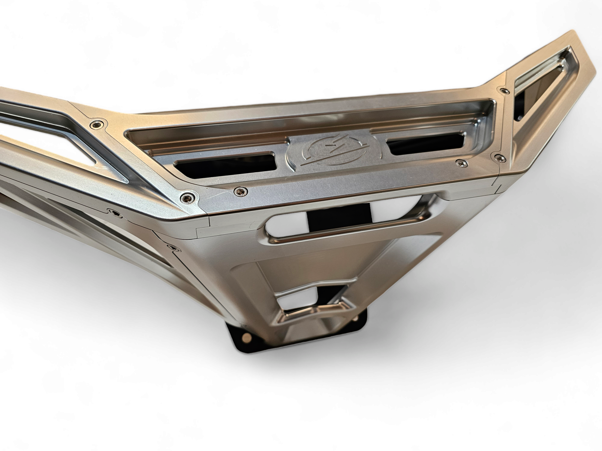 2022-2025 Polaris RZR Pro R & Turbo R Machined Billet Front Winch Bumper (Clear Anodized) - Heavy-Duty Off-Road Protection for Trail Riding & Rock Crawling - FWB610031