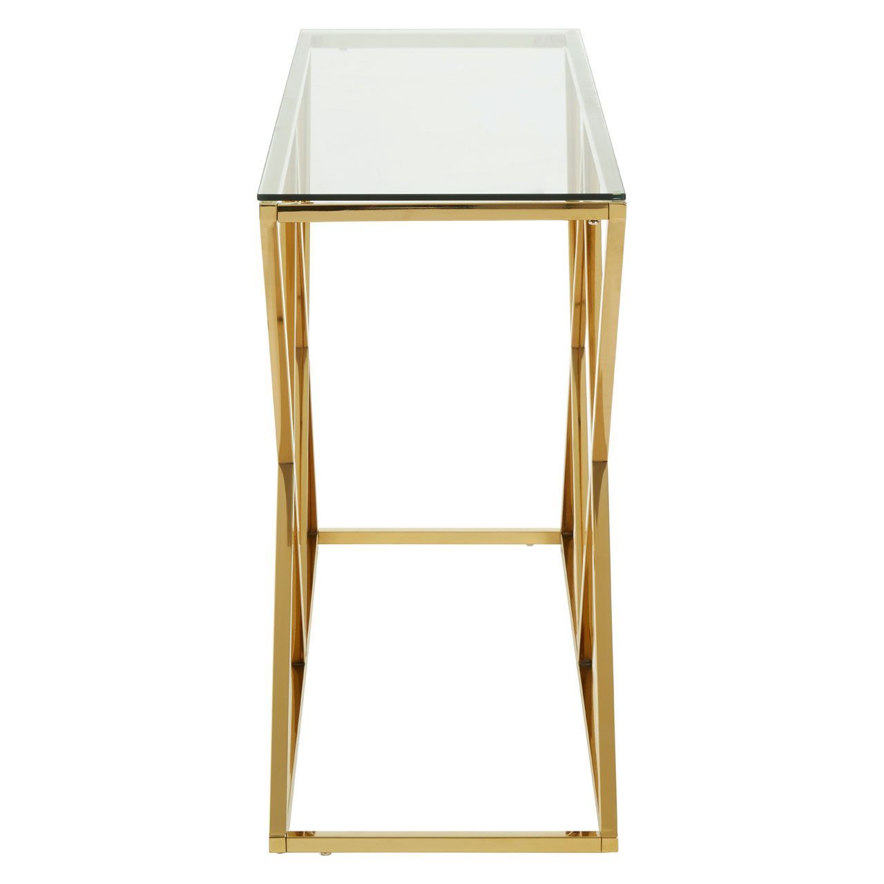 Allure Gold Finish Console Table - Elegant Entryway & Living Room Furniture for Home Decor | Perfect for Hallway, Foyer & Bedroom