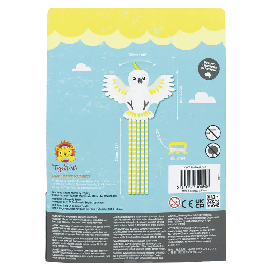 Colorful Cockatoo Kite - Large Flying Parrot Kite for Outdoor Fun - Perfect for Beach, Park & Family Activities