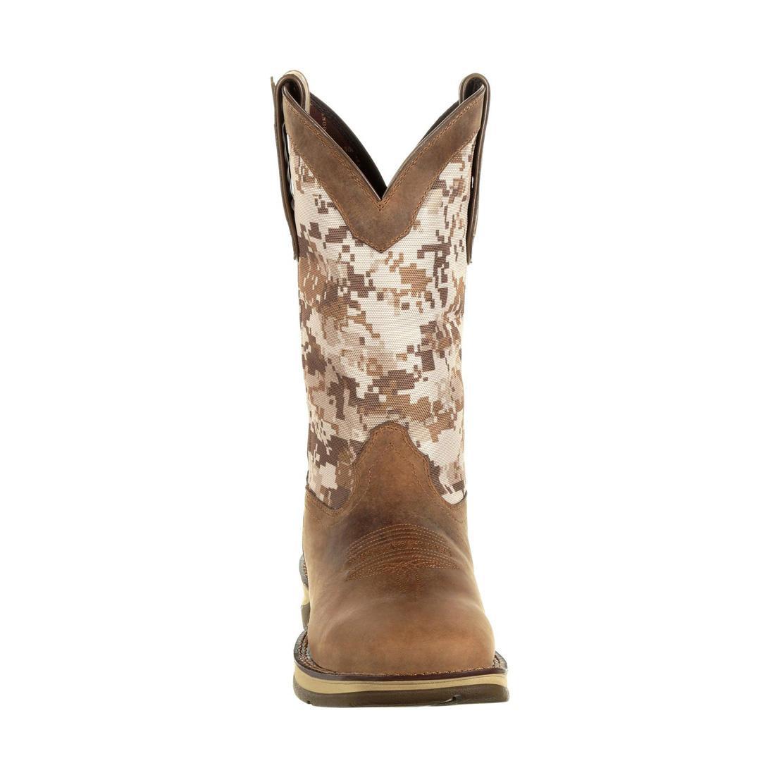 Rebel Desert Camo Pull-On Western Boots for Men - Comfortable Cowboy Boots for Riding, Hiking & Outdoor Adventures