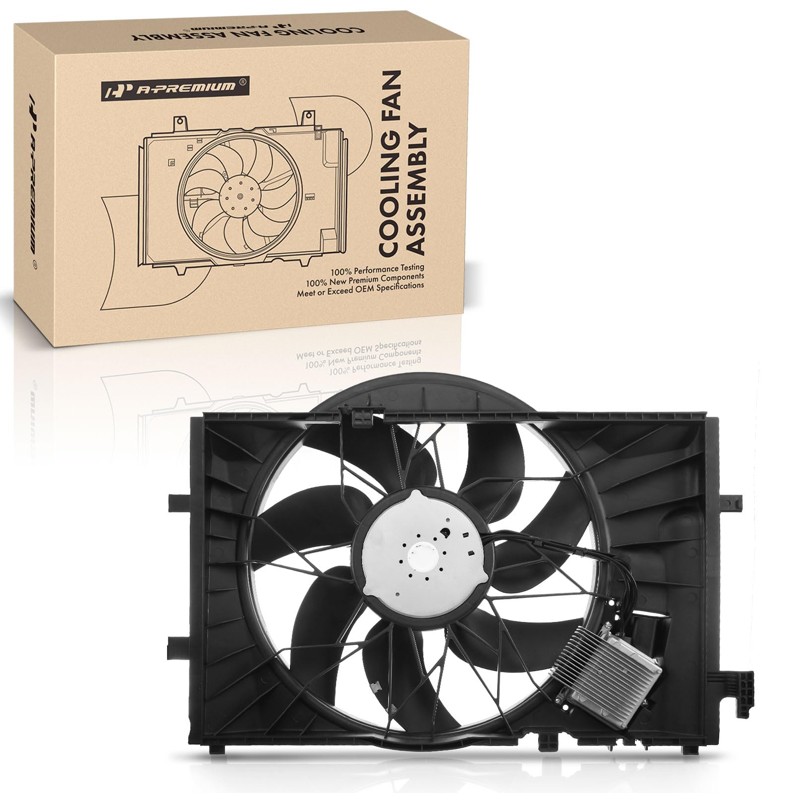 Premium Engine Radiator Cooling Fan Assembly for Mercedes-Benz C230 C240 C280 C32 AMG C320 C350 C55 AMG CLK320 (2001-2007 Models) - High Performance Replacement Part for Engine Cooling System - Perfect for Daily Commute & Summer Driving