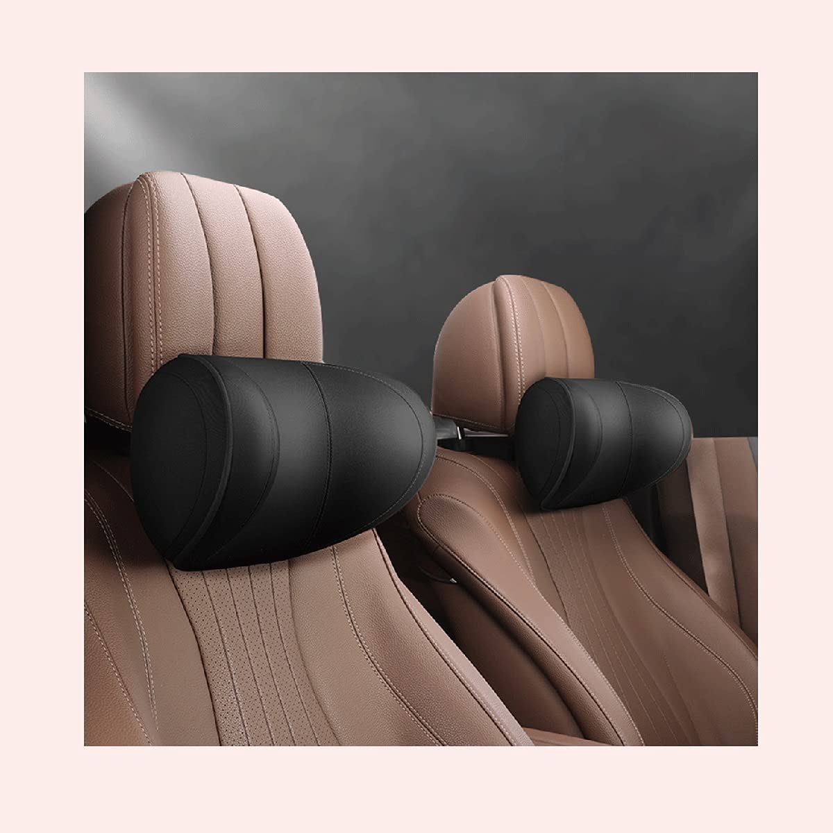 UFFD Adjustable Memory Foam Car Pillow for Driving Seat - Neck Support Cushion with Soft Comfort & Pain Relief - Perfect for Long Road Trips, Commuting & Travel (Black)