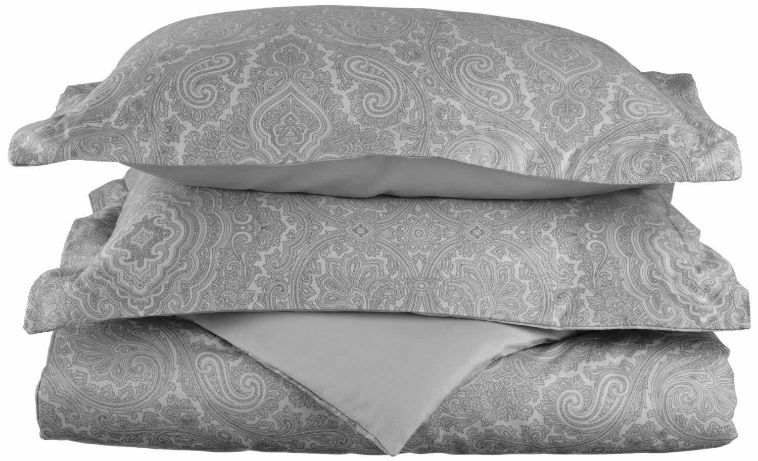 Luxury 600 Thread Count Cotton Blend Italian Paisley Duvet Cover Set - King Size Bedding for Elegant Master Bedroom Decor