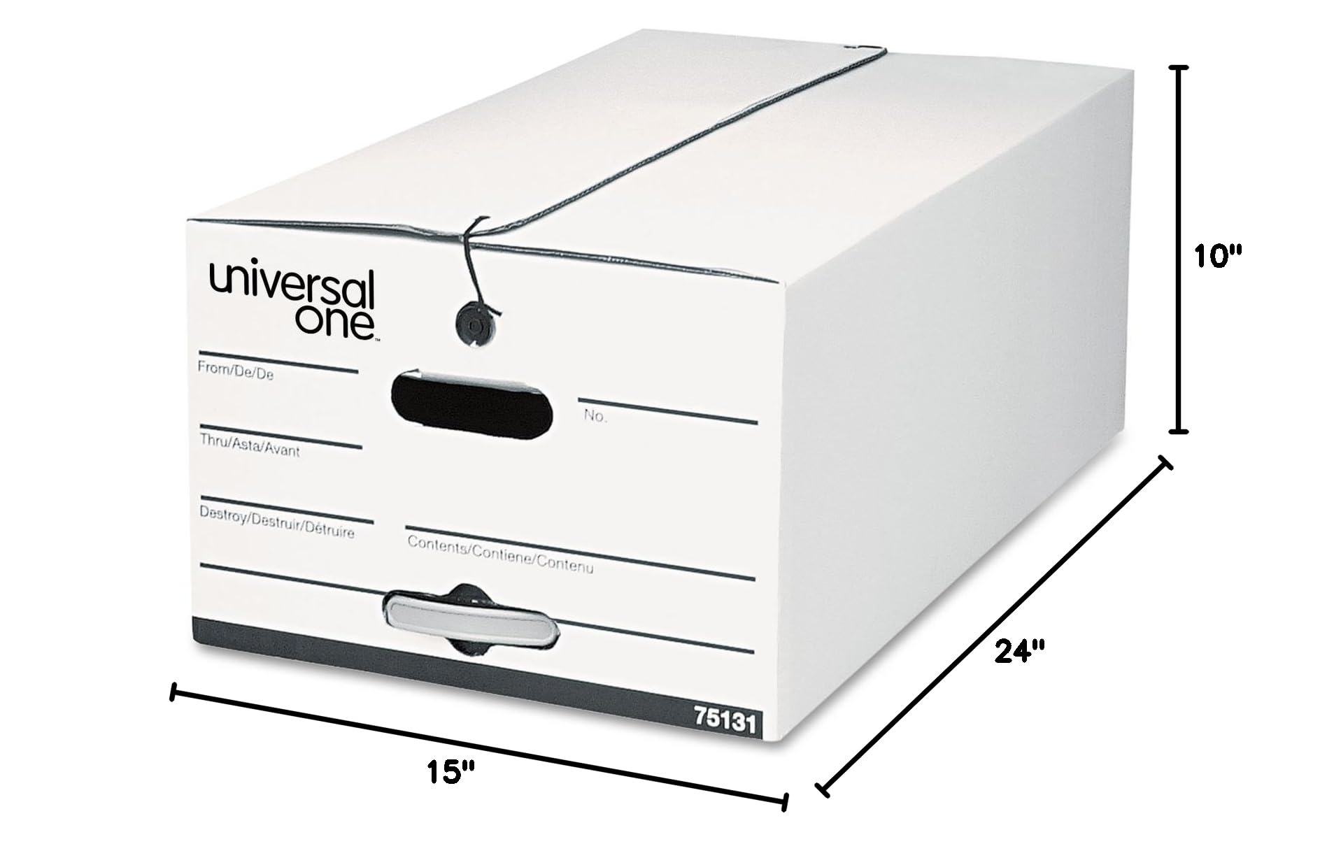 Universal 75131 Legal Size String & Button Storage Box - 12-Pack White Fiberboard Organizer for Craft Supplies, Sewing Accessories & Office Documents | Perfect for Craft Rooms, Sewing Studios & Home Offices
