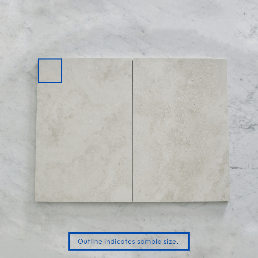 Byron Travertine Look Ivory Matte Tile Sample - Natural Stone Effect for Bathroom, Kitchen & Flooring Renovation