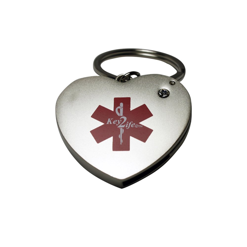 Silver Heart EMR Key Ring - Key2Life for RFID Protection