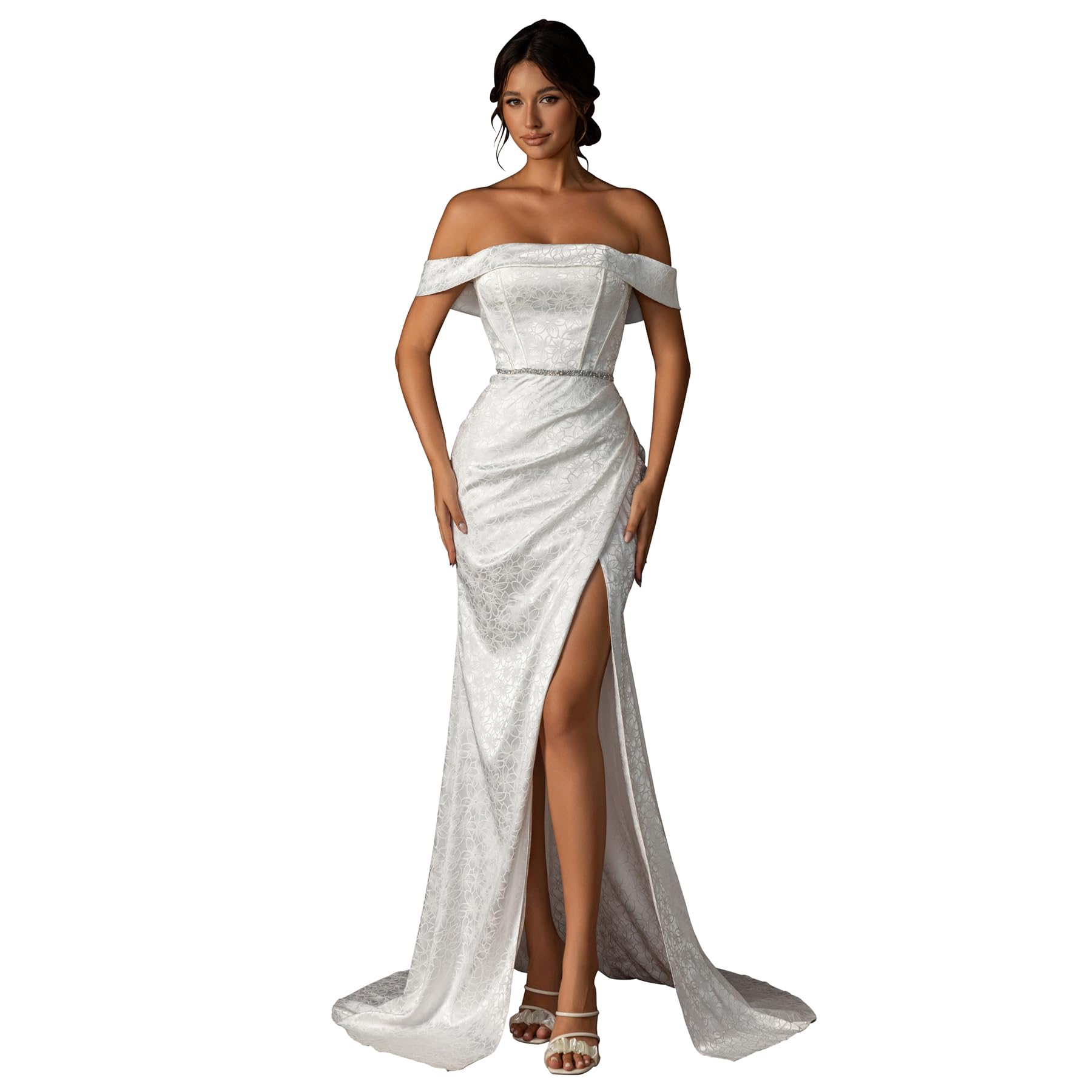 Elegant One Shoulder Minimalist Wedding Dress for Women - Sexy Cocktail & Maxi Skirt Guest Dress for Bridal Shower, Evening Party & Special Occasions