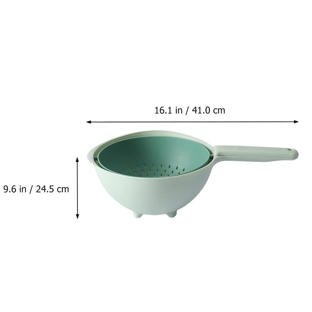Stainless Steel Fruit and Vegetable Drain Basket with Handle - Kitchen Colander for Washing, Drying, and Storing Produce - Perfect for Salad Prep, Dish Draining & Countertop Organization