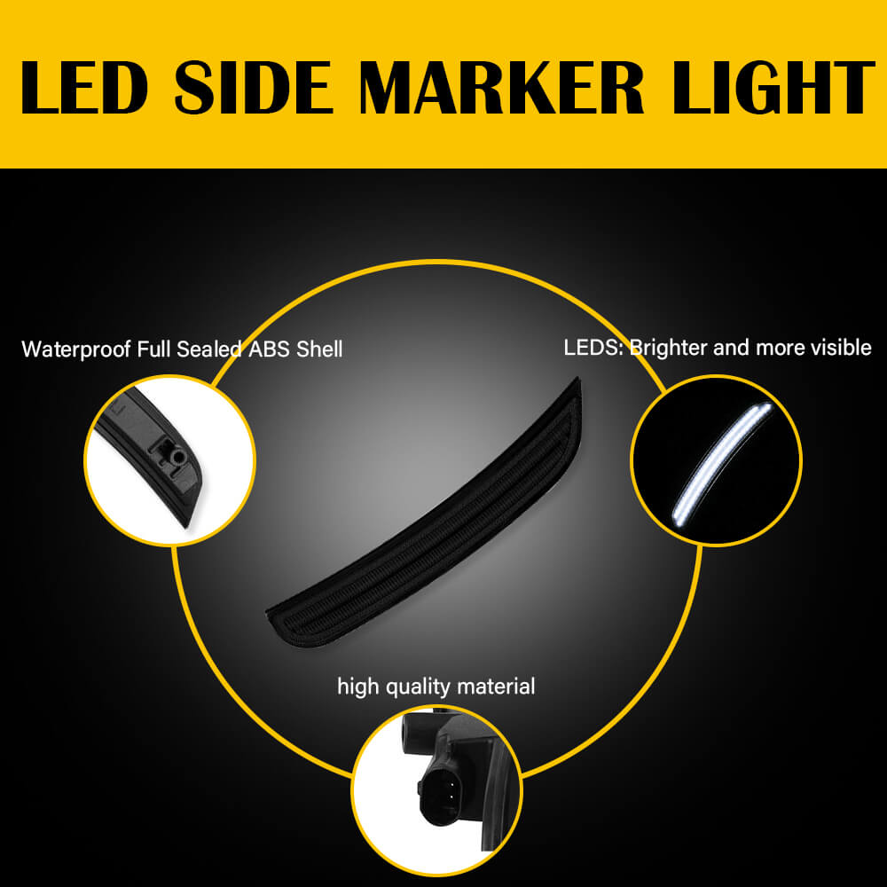 15-22 Dodge Charger LED Side Marker Lights - Front & Rear (Red/Yellow/White) | DRL Daytime Running Lights | Enhanced Visibility & Style for Night Driving & Car Customization